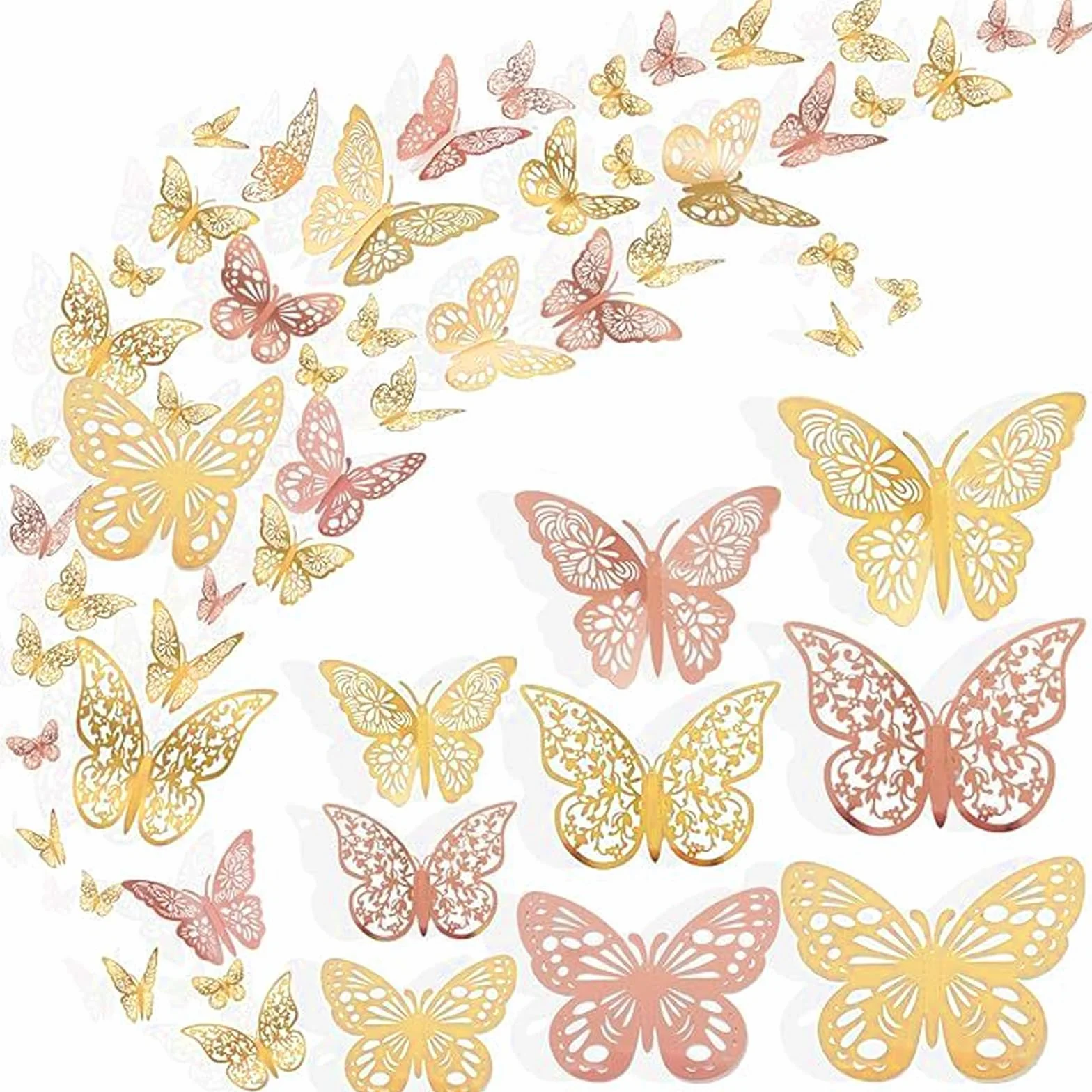 72 Pezzi Adesivi Murali a Forma di Farfalla, Decorazione da Parete a Farfalla, Decorazioni da Parete Creative, Adesivo Muro Decorativo, per Della Stanza, Matrimoni, Casa, Feste di Compleanno
