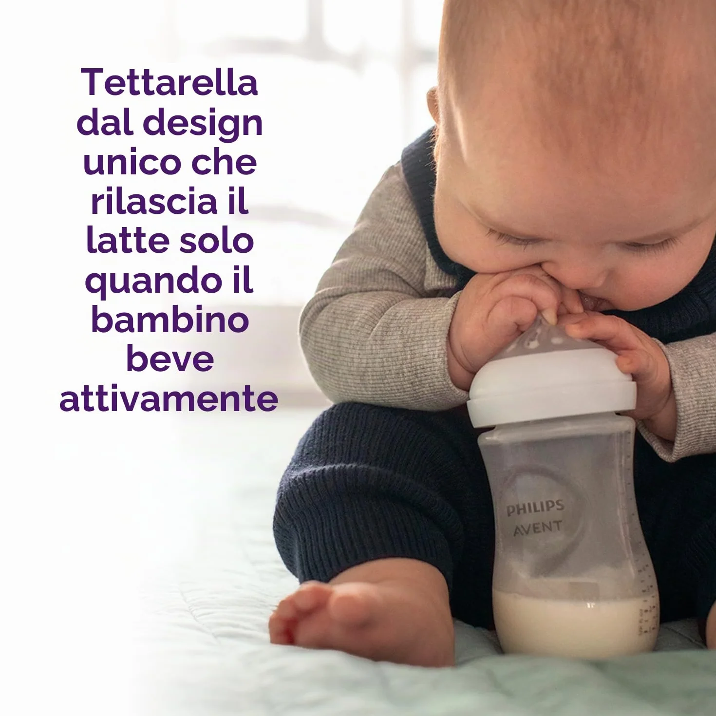 Philips Avent Biberon Natural Response - 2 biberon da 260 ml per neonati da 1 mese in su, senza BPA (modello SCY903/02)