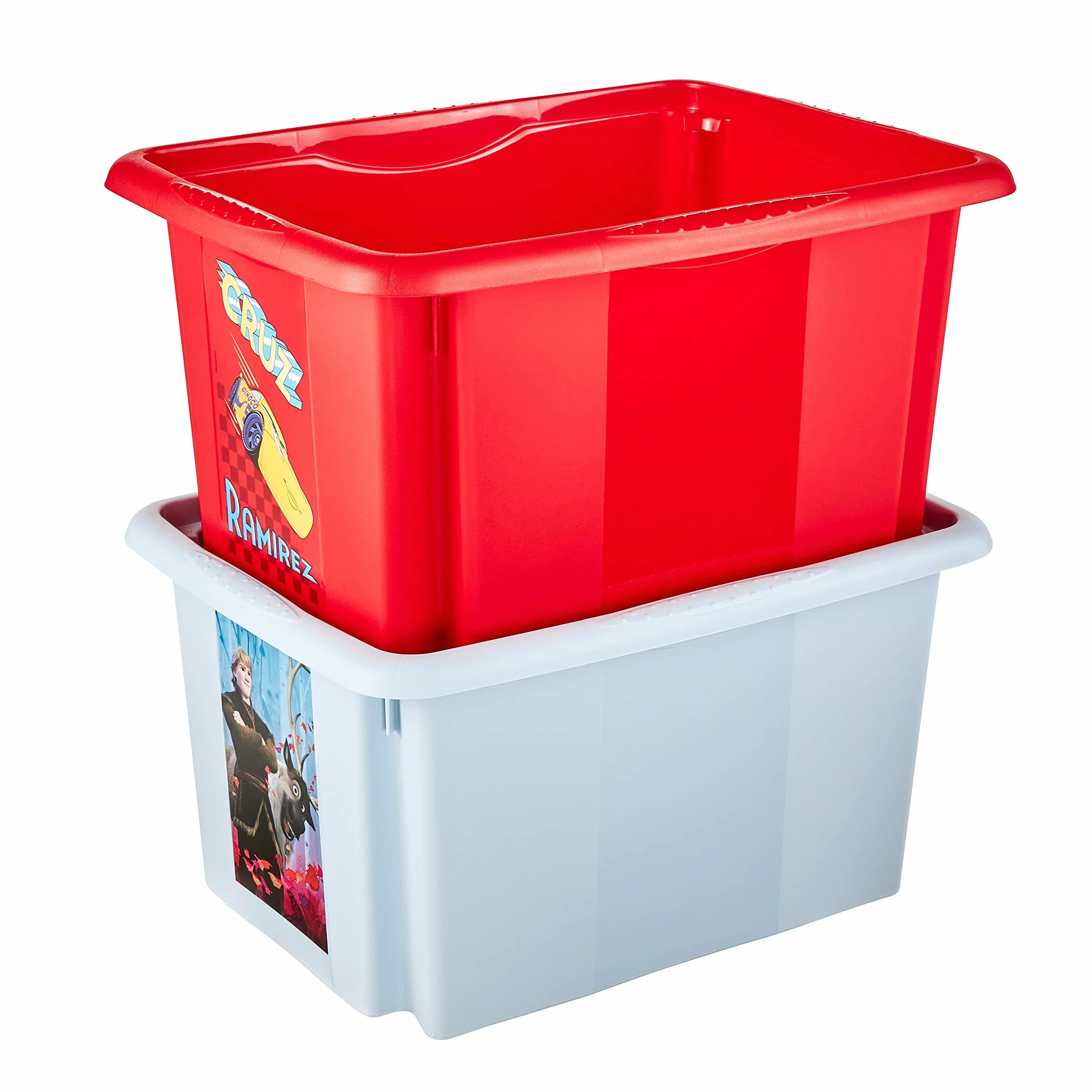 keeeper Frozen 2 - Scatola portaoggetti con coperchio, girevole e impilabile, per bambini, 15 l, colore: Blu
