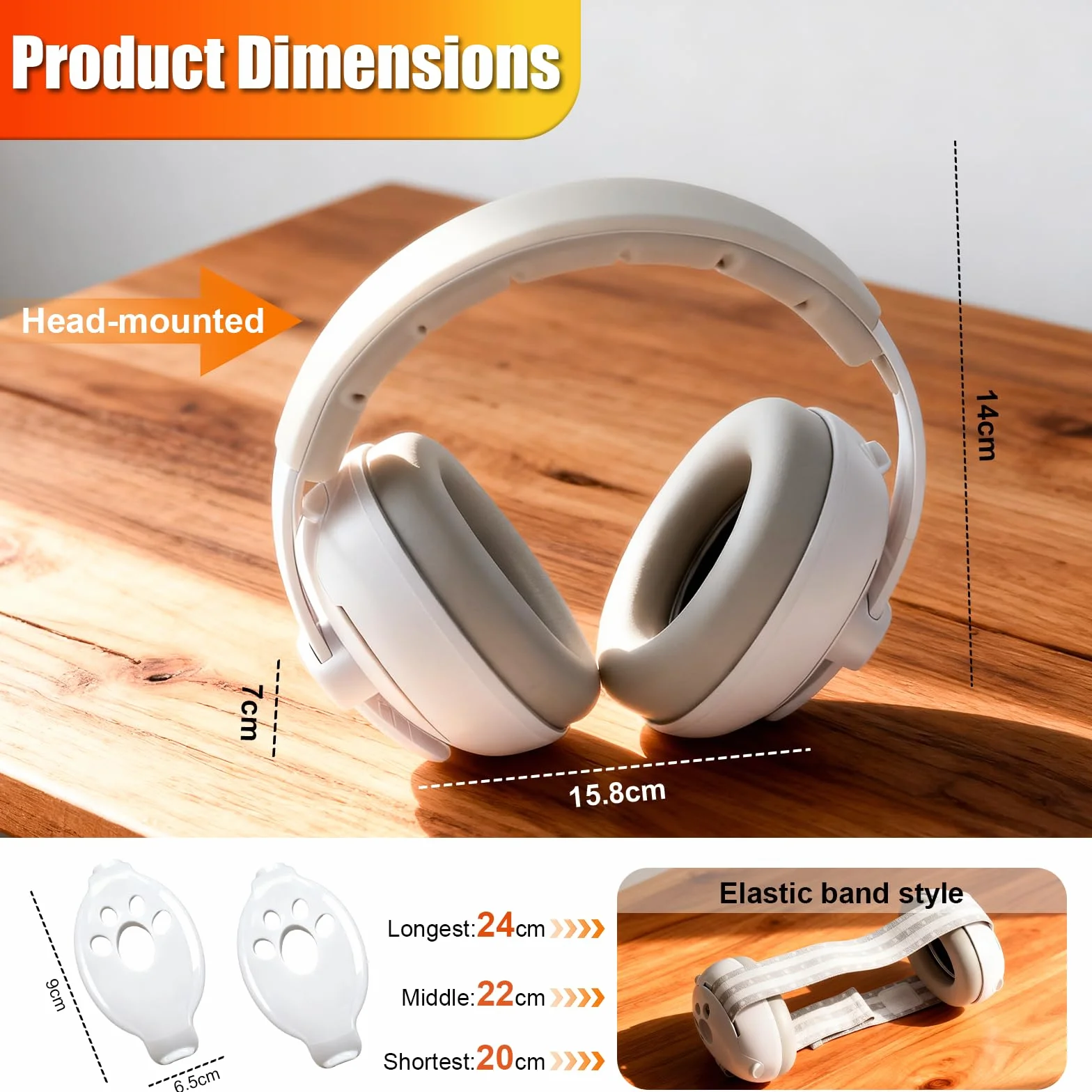 2 in 1 Cuffie Neonato Antirumore 25dB, per Protezione dal Rumore, Regolabili Cuffie Protezione Dormire Bambini, Protettori Acustici per Neonati, per Bambini da 0 a 48 Mesi, per il Sonno, Viaggi
