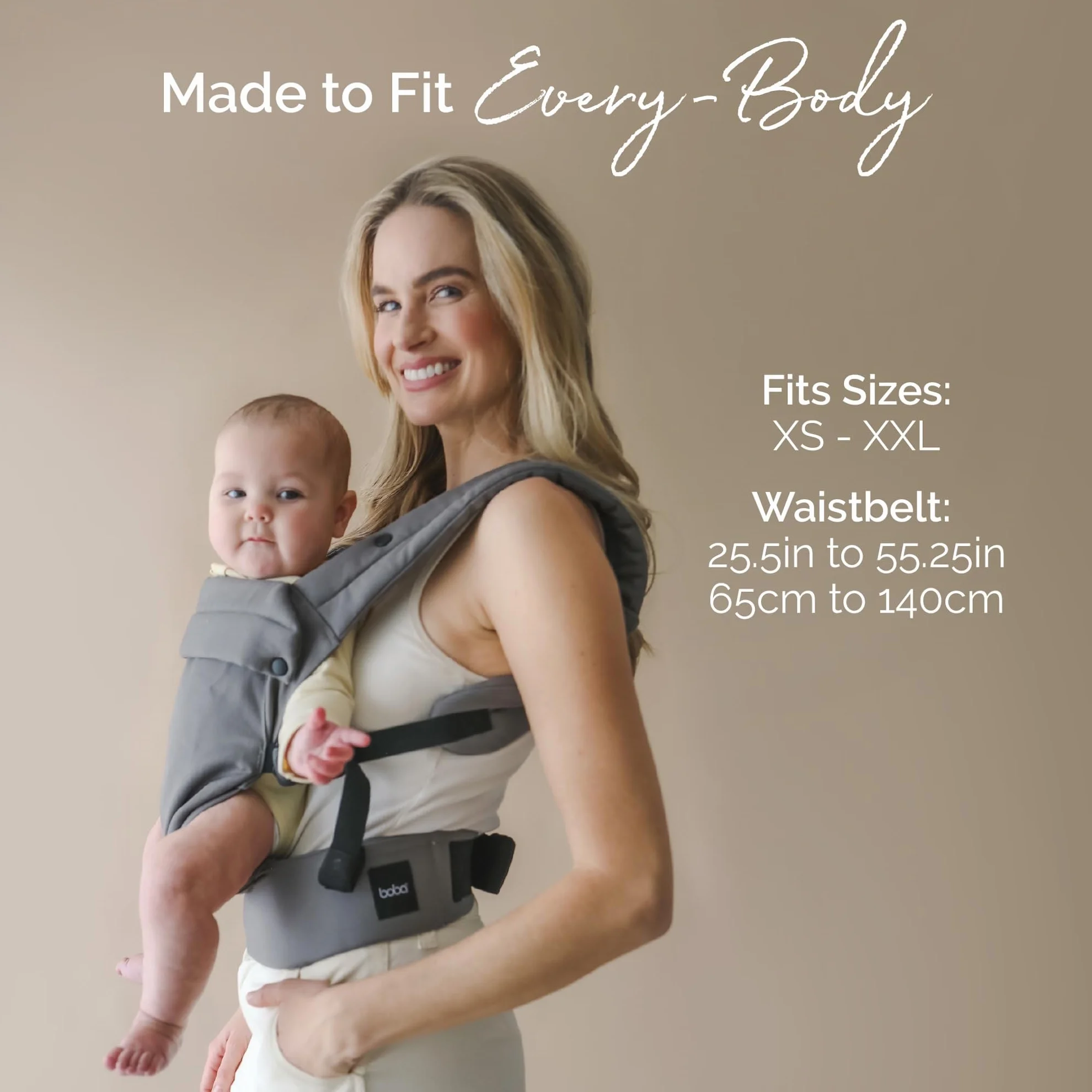Boba Auri Marsupio Neonato - 100% Cotone Premium, 3 Posizioni Ergonomiche (Fronte Mamma/Fronte Mondo/Schiena), Posizione a "M" con Seduta Regolabile (3,2-20 kg)