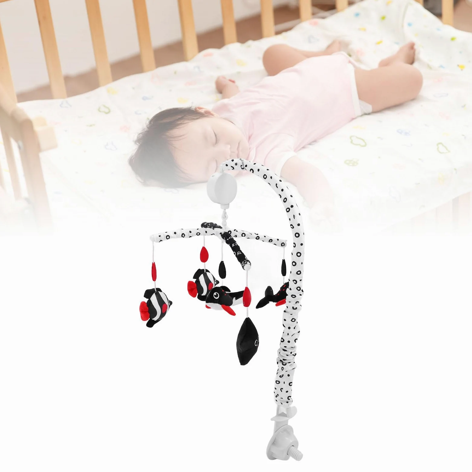 Generic Giostrina Musicale con Accessori in peluche. Vivaci Colori rosso. Suono Rilassante per il Sonno del Bambino (oceano)