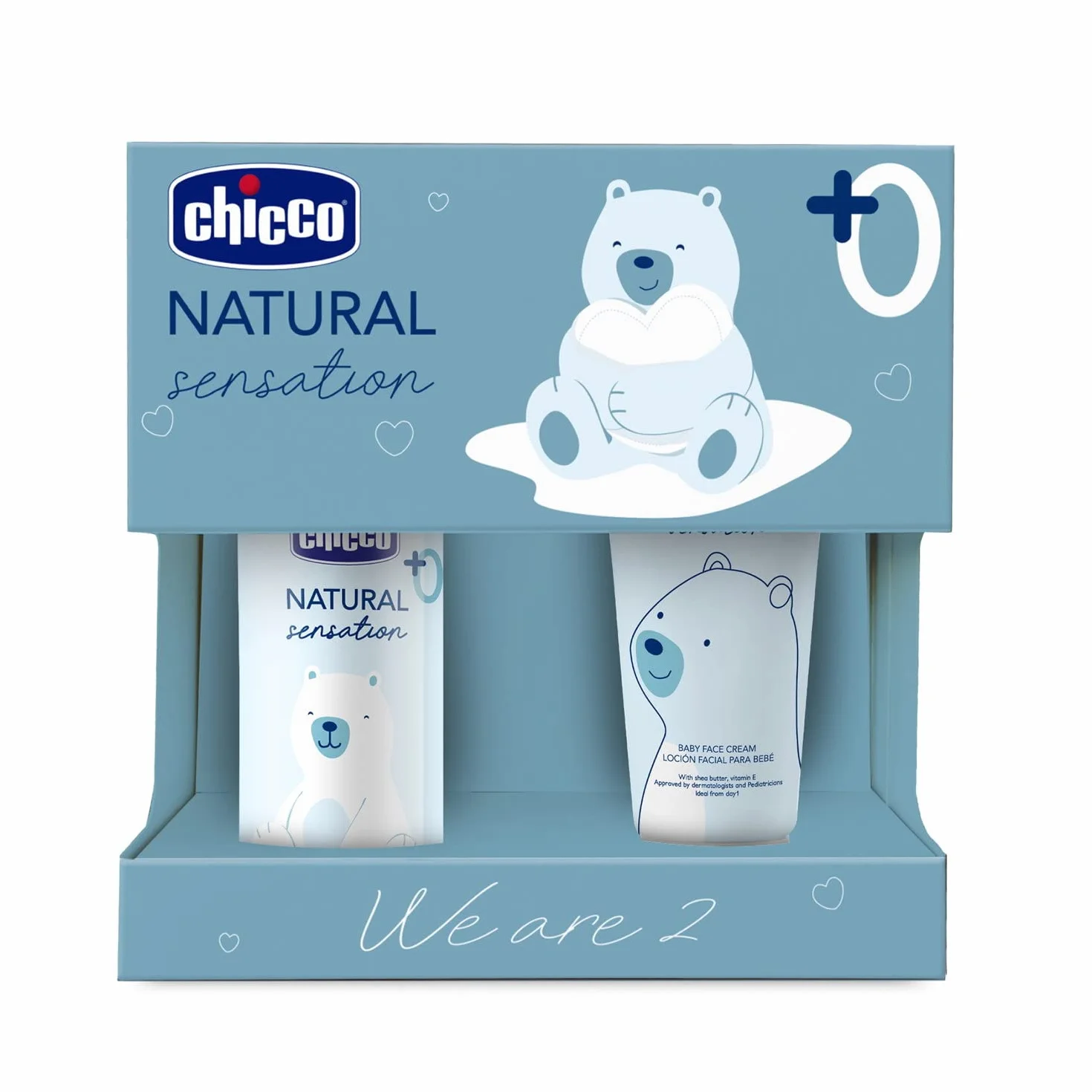 CHICCO Set Cosmetico Natural Sensation con Crema Viso da 50 ml e Olio Massaggio da 100 ml, Idea regalo
