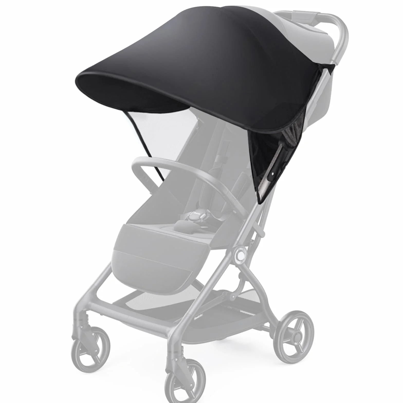Parasole per Passeggino Parasole Carrozzina Universale Regolabile, Ombrello per Passeggino Protezione UV, Telo Parasole per Carrozzina per Bebè per Passeggini, Seggiolini(Nero)