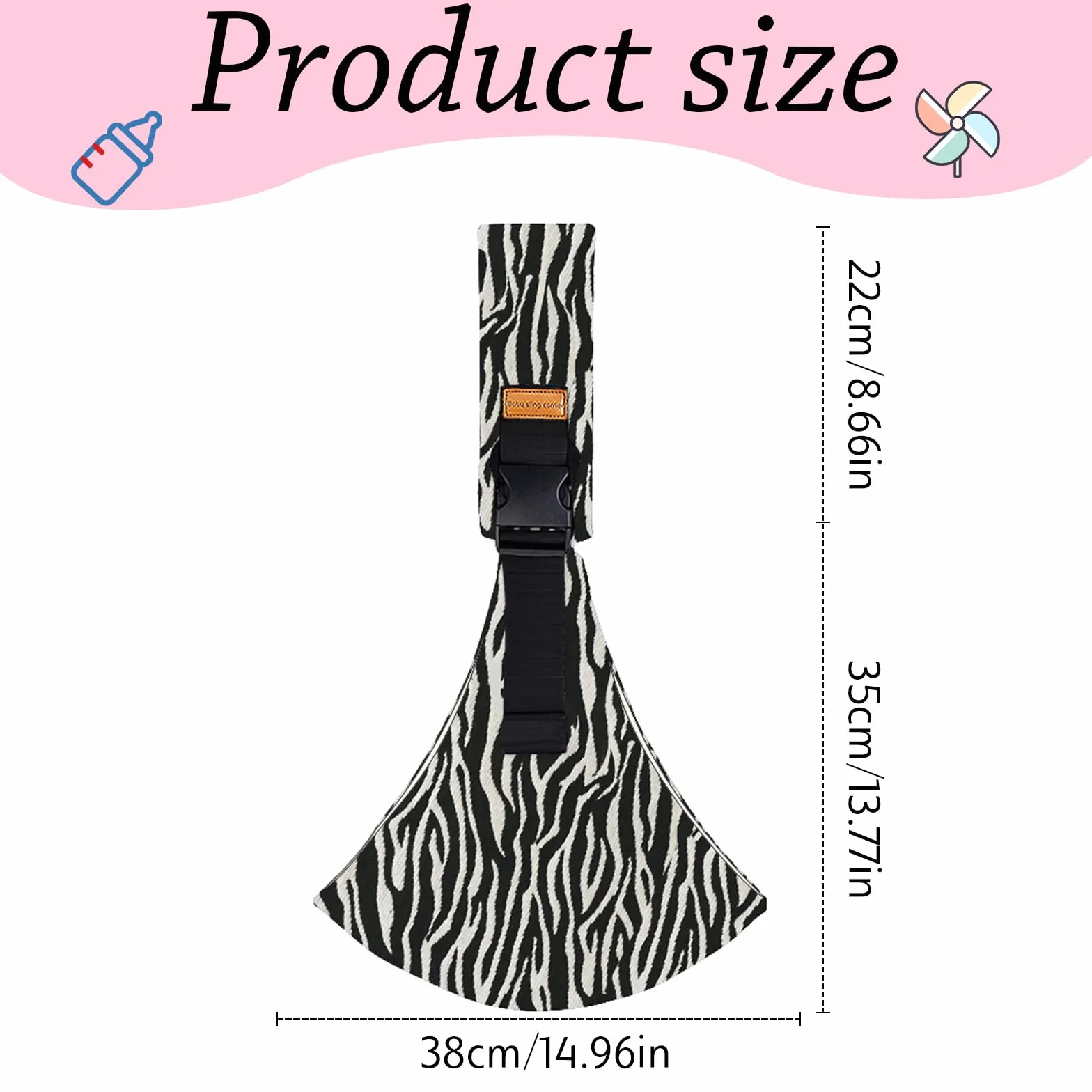 Marsupio Neonato 6-36 Mesi Regolabile Fascia Porta Bebe per Dormire Supporto Stabile Baby Carrier Leggero e Traspirante Laterale Porta Bambino Accessori per Neonati (Strisce Zebra)