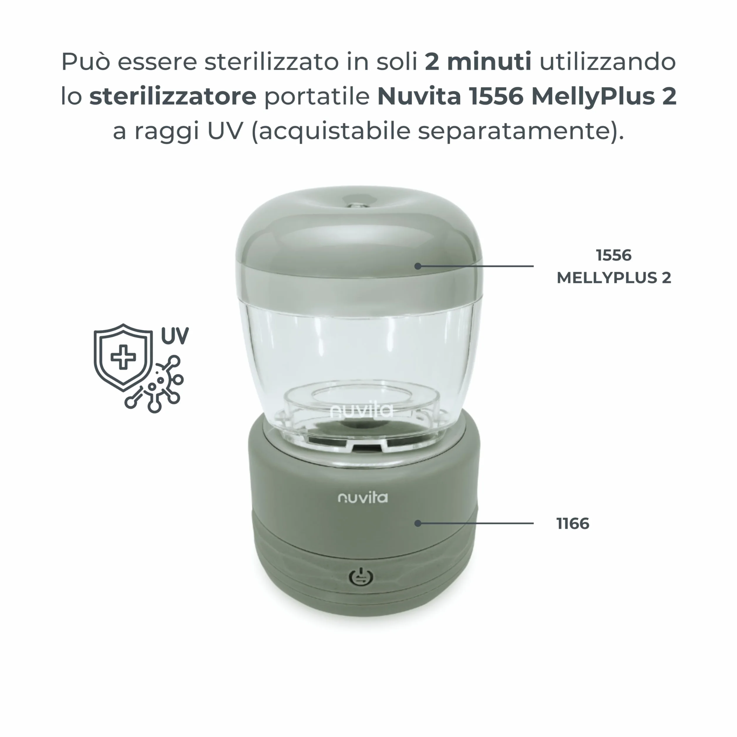 Nuvita 1166 Warm70 Scaldabiberon Portatile Senza Fili 70°C – Ricaricabile USB, Compatibile Universale, 5 Livelli di Temperatura Fino a 70°C, Riscaldamento Rapido 2,5 Min, Mantiene Caldo 6 Ore
