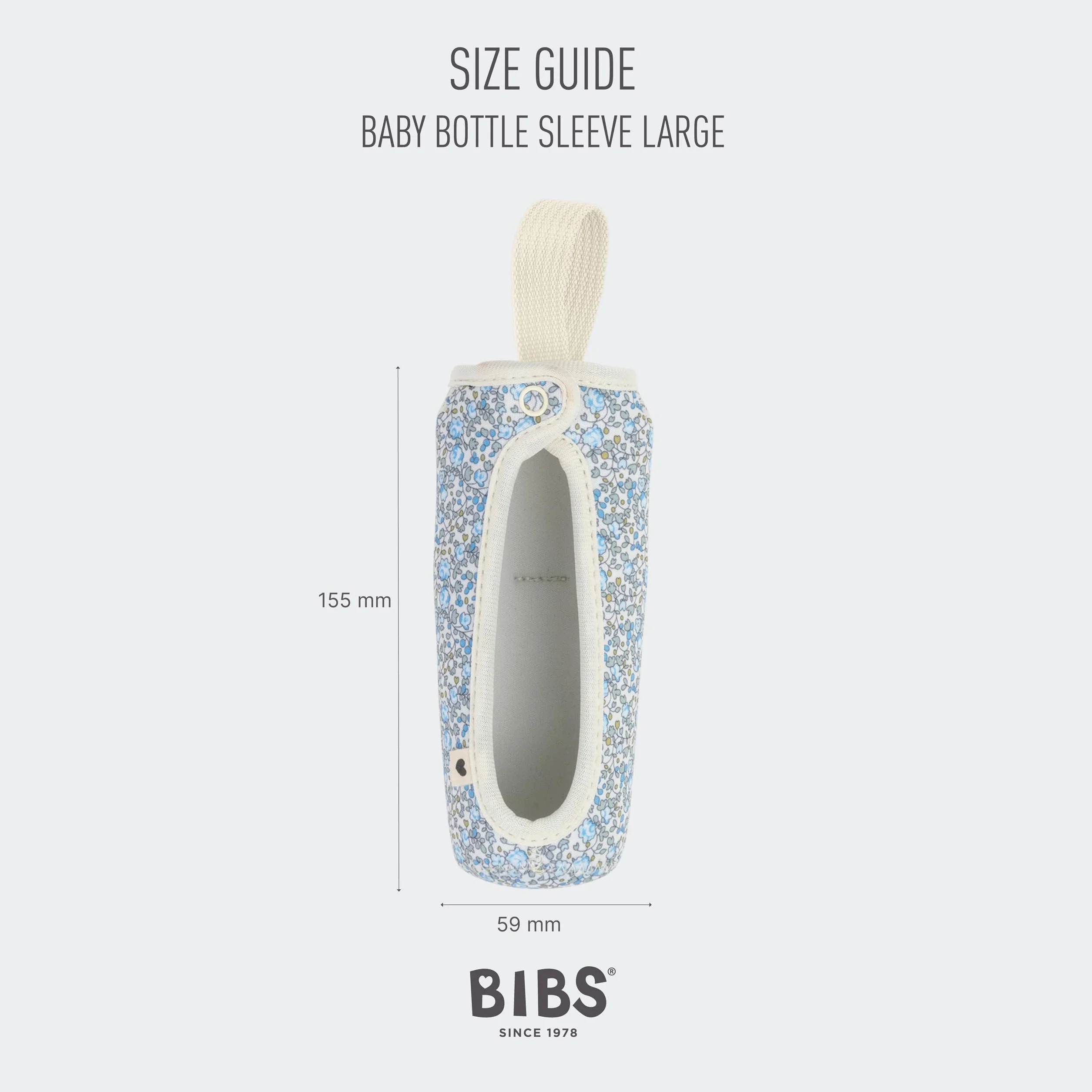 BIBS x LIBERTY Copribiberon 225ml - Custodia protettiva in neoprene per biberon BIBS - Design con stampa Liberty, Large, Eloise Blush