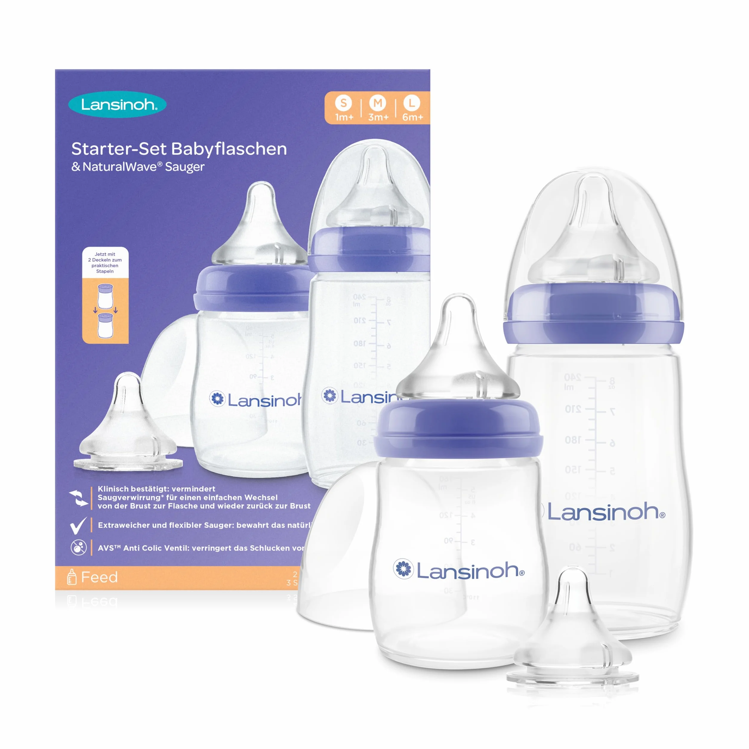Lansinoh I Starter Set Biberon e Capezzoli Natural Wave