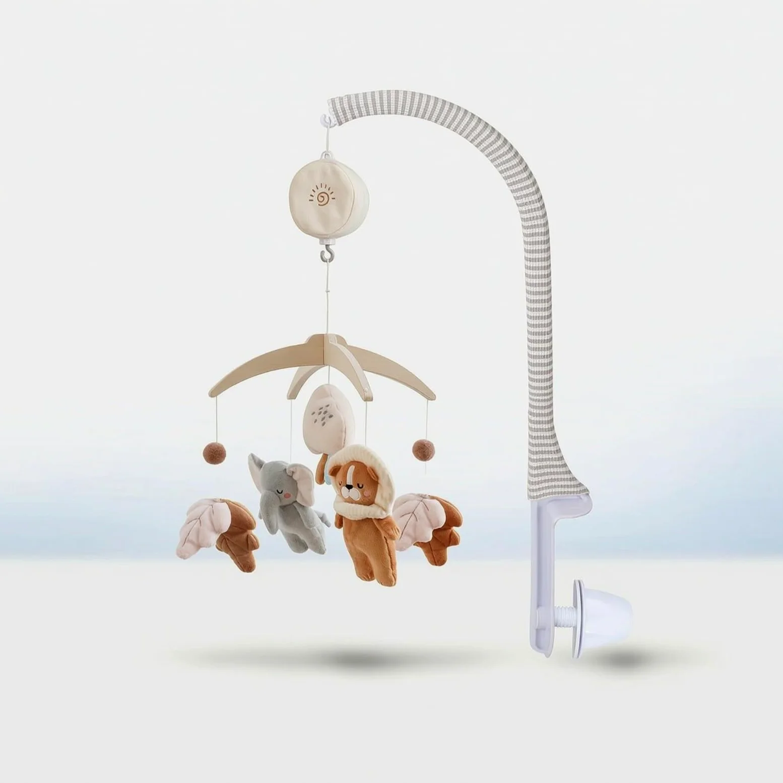 MagiDeal Giostrin Neonato Giostrin Giostrina Lettino Mobile Carillon in Velluto Cristallo Plastica con Braccio Robusto Fissaggio Morsetto, Con Carillon