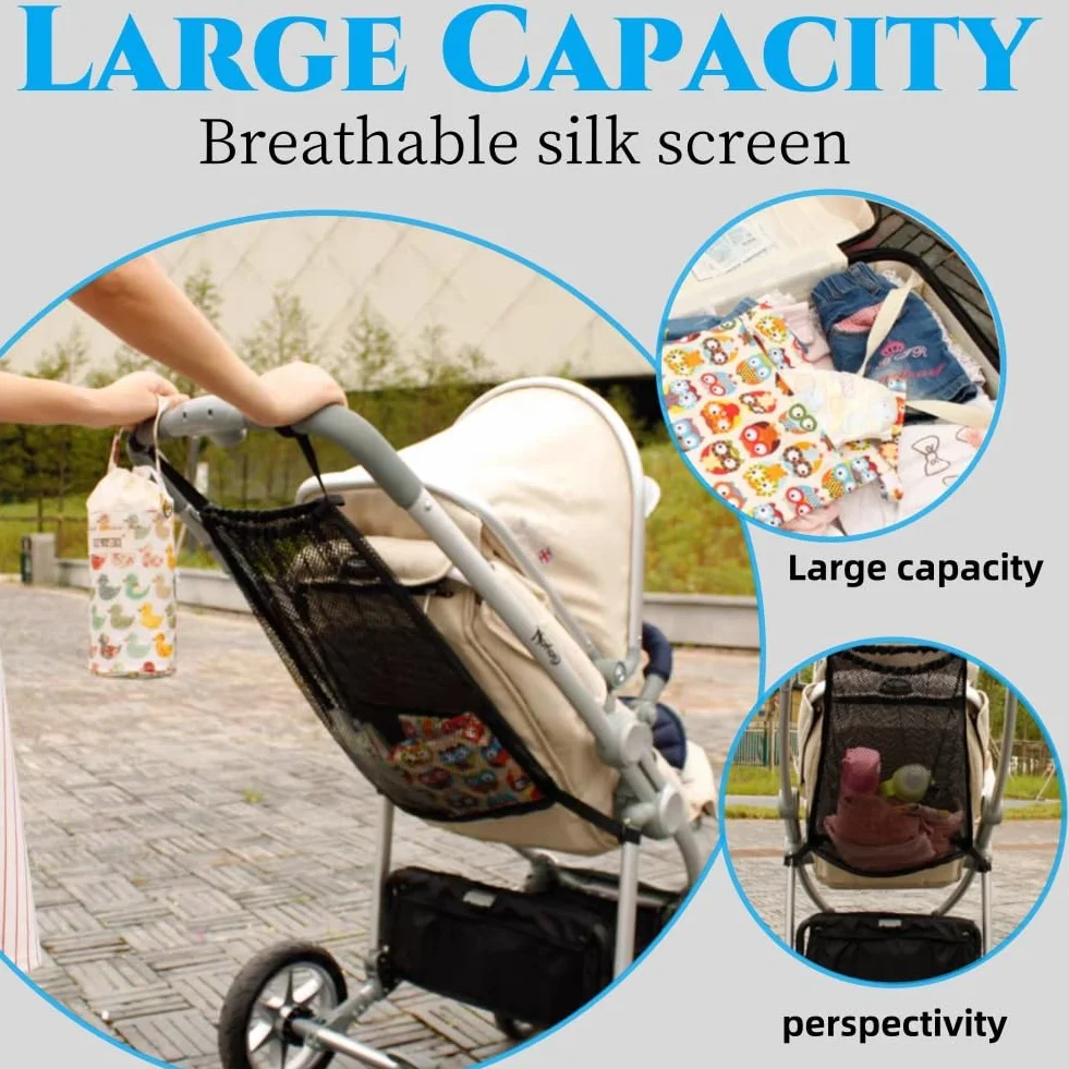 Rete Portaoggetti Universale,Borsa in Rete per Passeggino,Borse per Spesa,Rete per Carrello,Carrozzina e Passeggini,Tasca a Rete sul Retro del Passeggino,Organizer per Passeggino