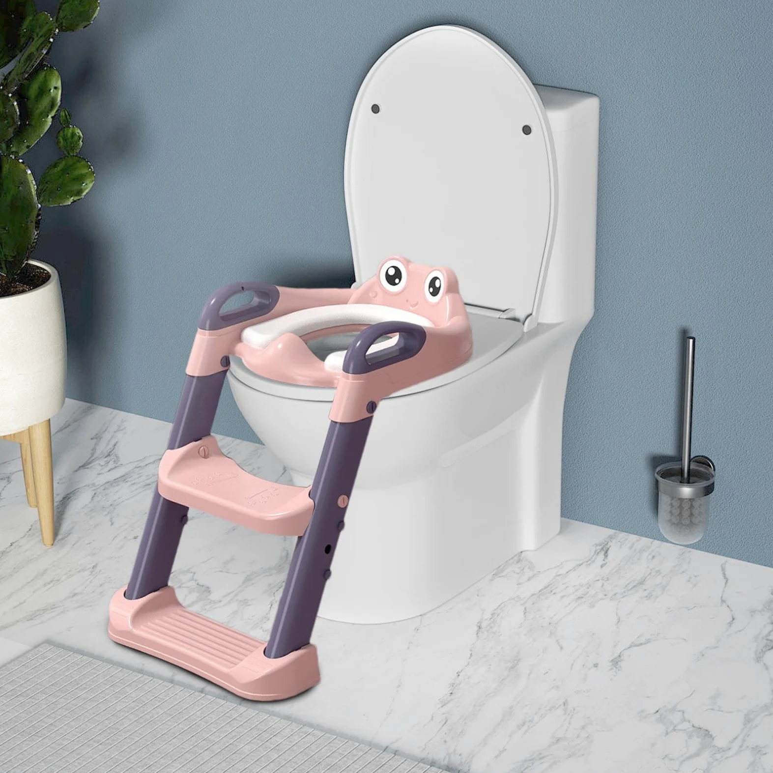 Scaletta per vasetto – Gradini per WC pieghevoli | Sedile per vasetto da | bagno antiscivolo, a scomparsa con maniglie per ragazzi ragazze e formazione in bagno, design portatile