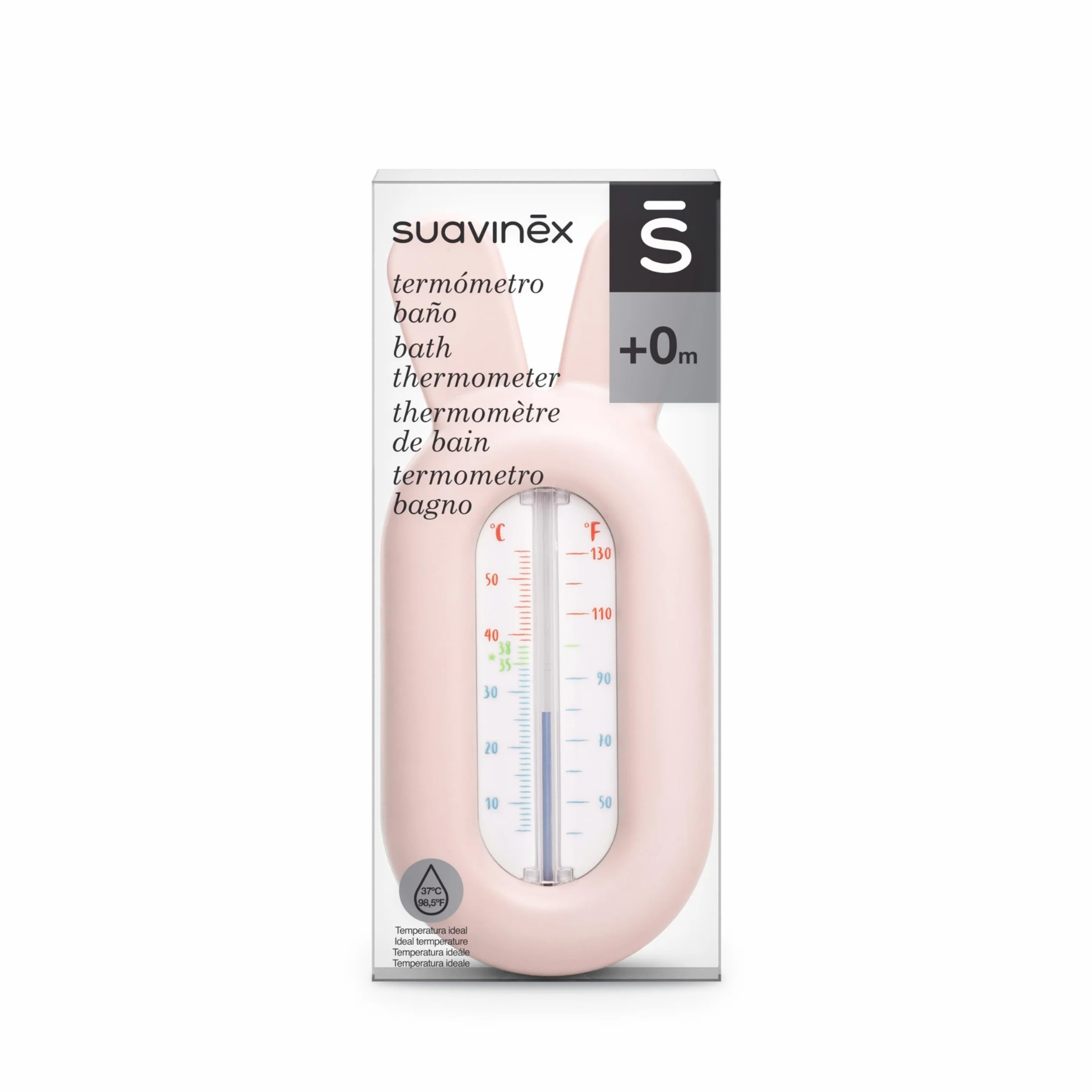 Suavinex, Termometro da bagno per bambini + 0 mesi, termometro per acqua, senza mercurio, preciso e con scala di colori, robusto e facile da difendere, Dreams rosa