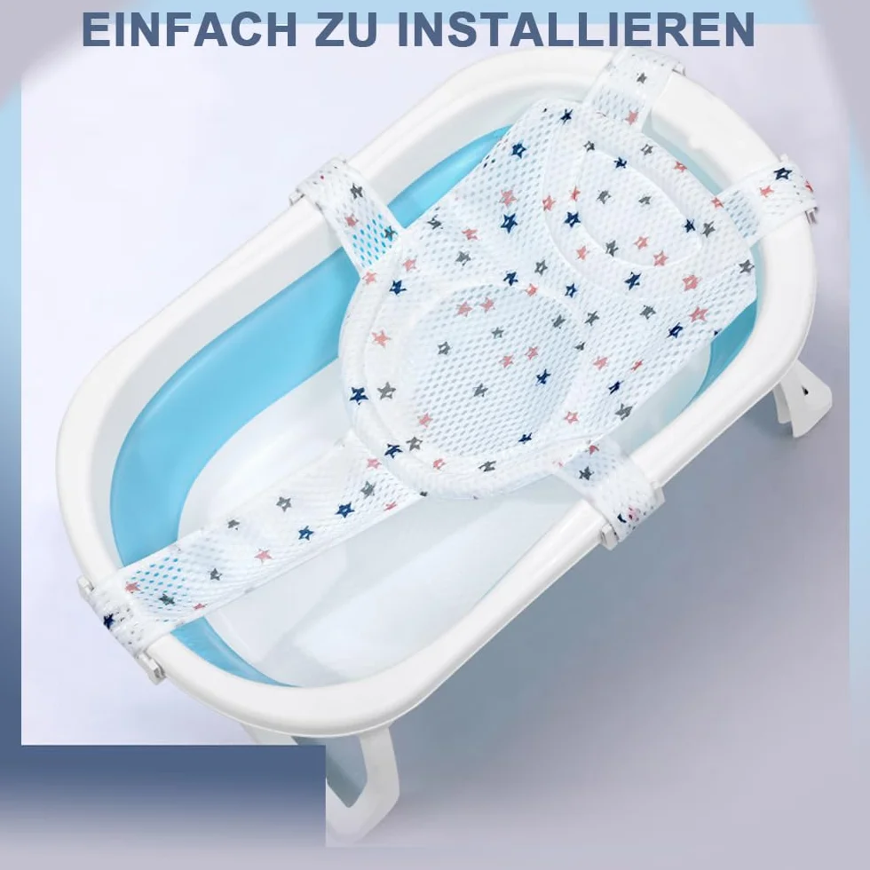 Voarge Inserto per vasca da bagno per neonato, rete doccia regolabile per vasca da bagno (bianco-B)