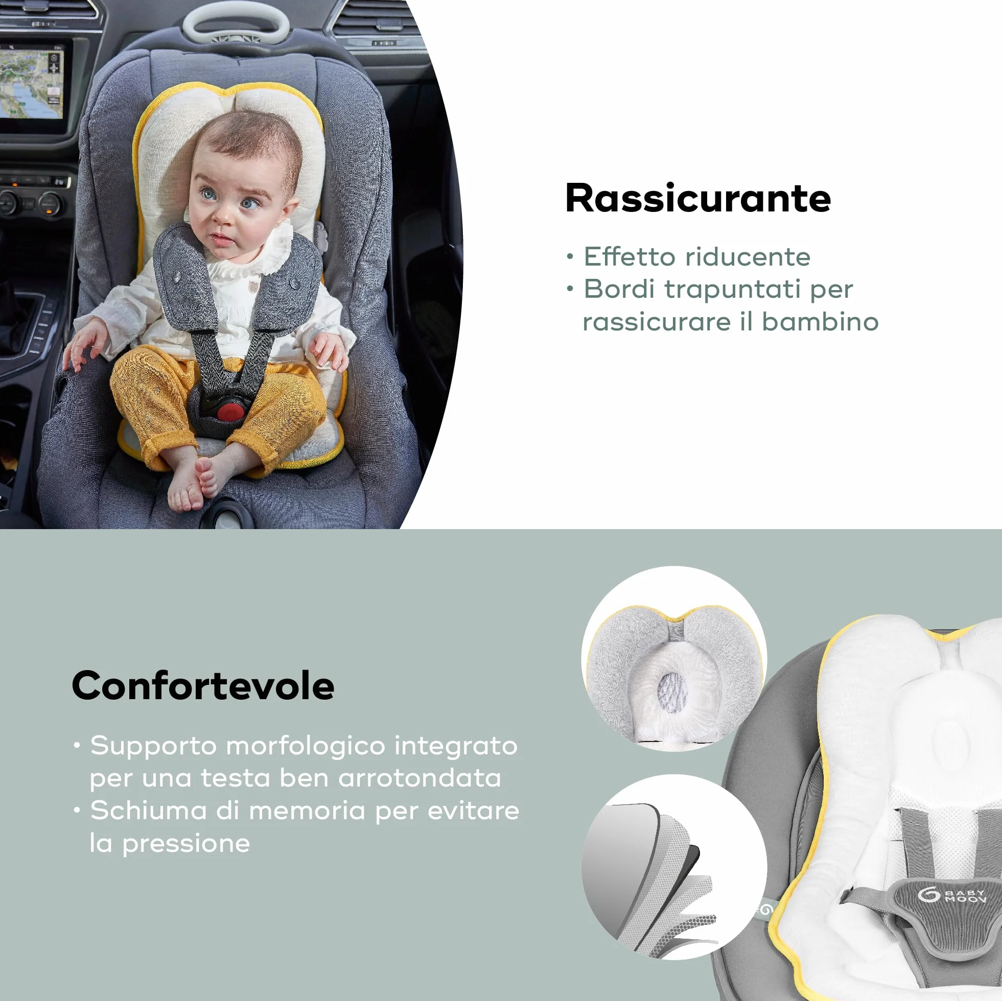 Babymoov Cosymorpho Fresh Smokey riduttore universale bambini, Fresh (Grigio chiaro), 35 x 54.5 x 5 cm, 0-6 mesi