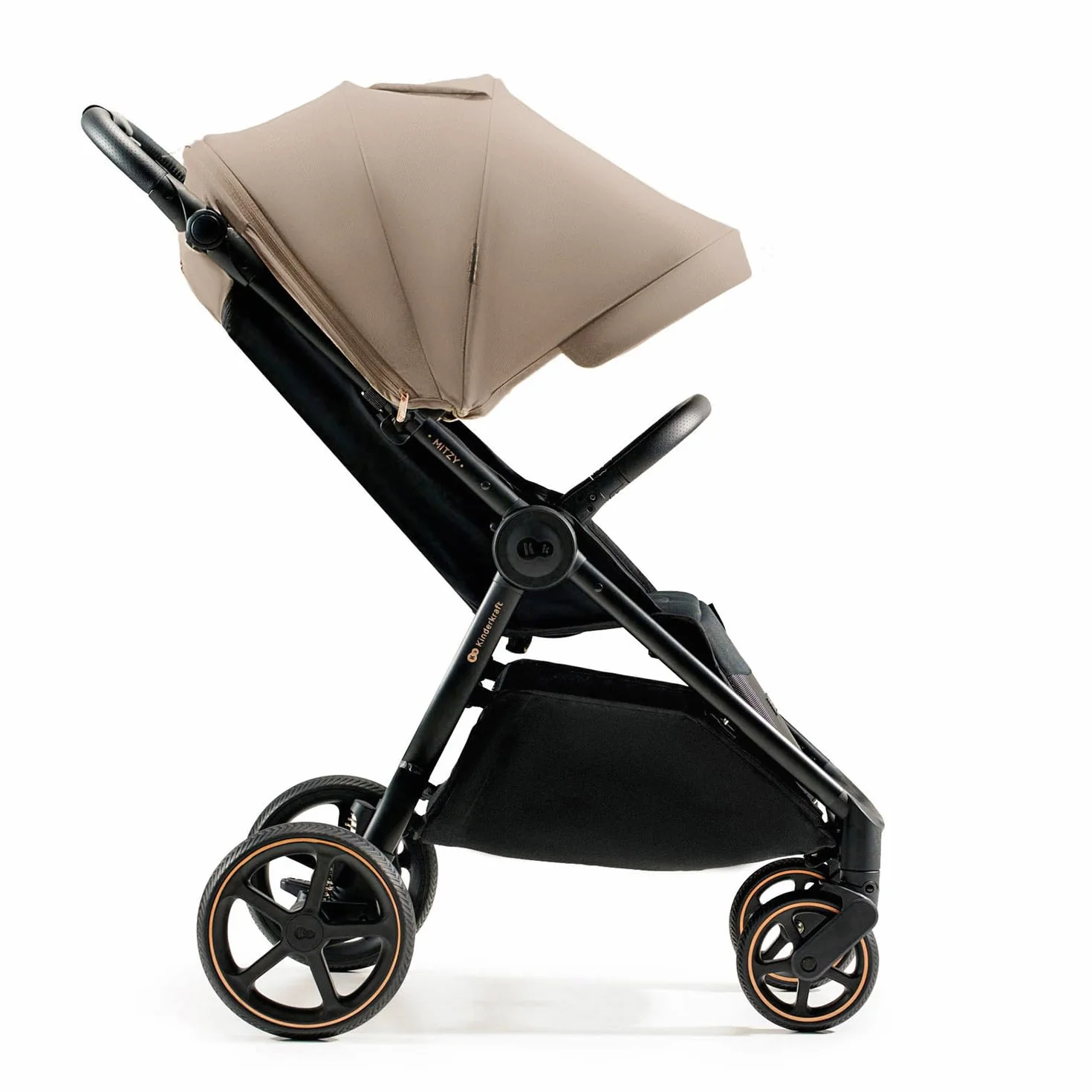 Kinderkraft MITZY Buggy fino a 22 kg, Passeggino Reclinabile, Carrozzina, Leggero, Facilmente Pieghevole, Schienale e Poggiapiedi Regolabili, Posizione Sdraiata, Ideale per I Viaggi, Beige