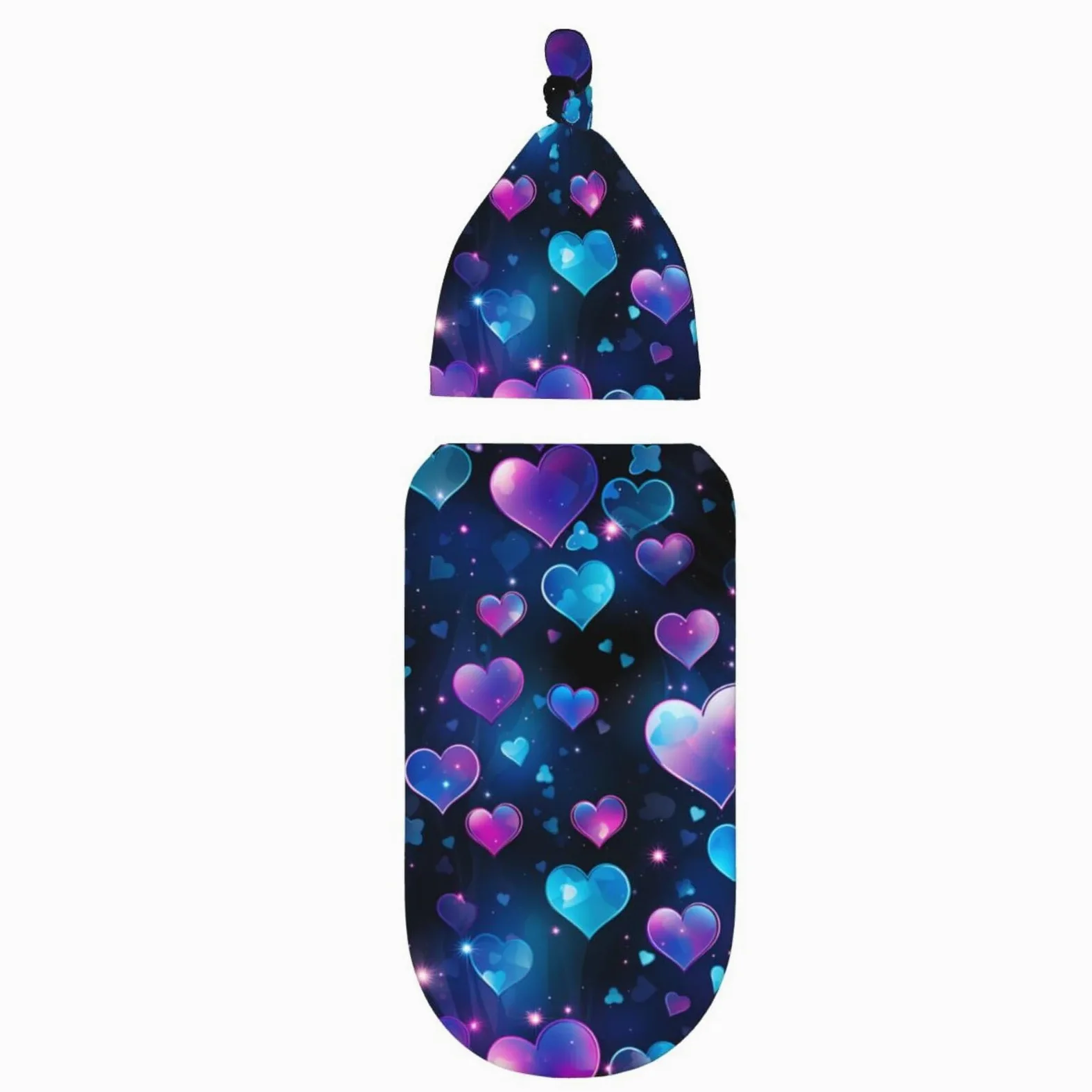 3d Cuori Swaddle Coperta E Cappello Set Per Neonati Avvolgere Accogliente Per Neonati Bambino Comfort 29x53 cm