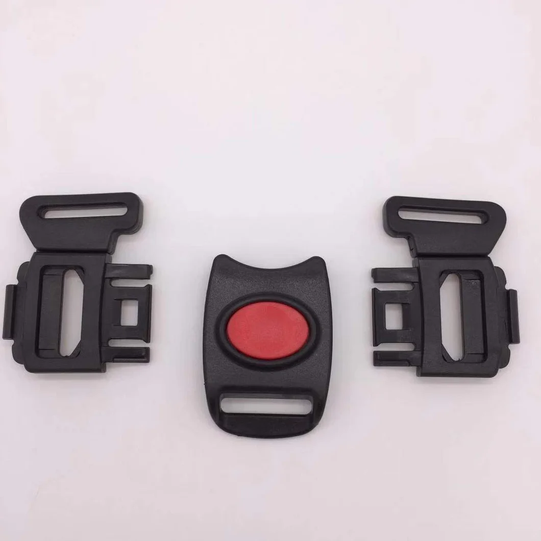 Imbracatura in plastica per passeggino/seggiolone, 5 punti, con clip da 25 mm, colore: Nero