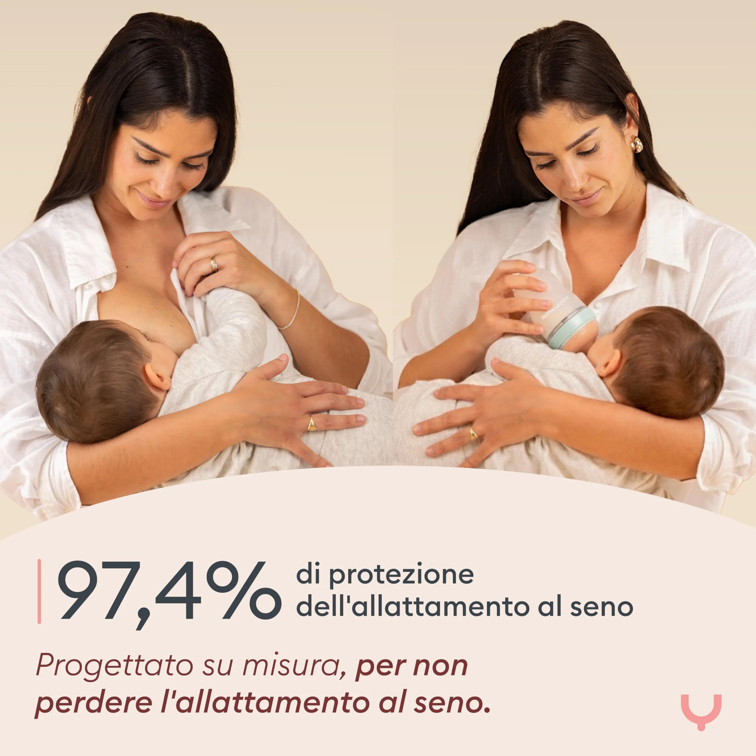 Happymami, Set Biberon Personalizzabile con la Forma del tuo Seno +Dosatore di Latte in Polvere, Kit di Alimentazione per il tuo Bebè, Senza BPA (Set Biberon + Dosatore di Latte in Polvere)