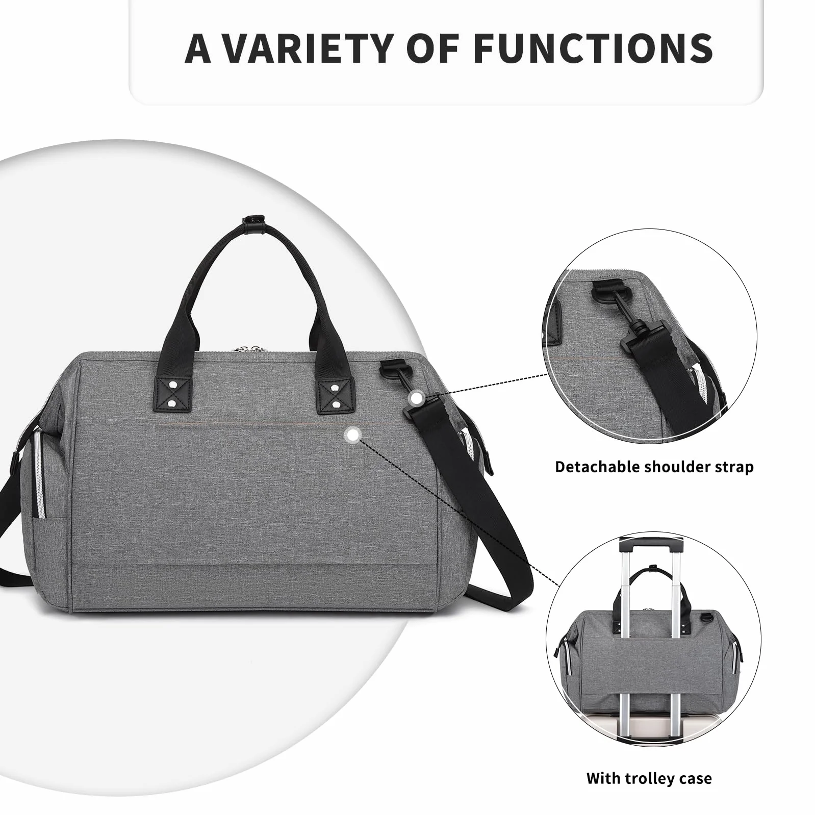 KONO Borsa per pannolini per mamma e papà, grande borsa da viaggio con fasciatoio