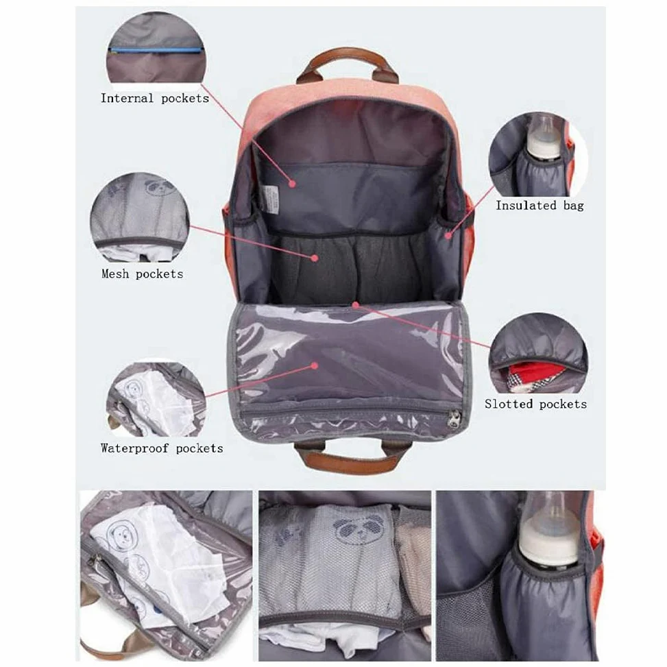 Zaino Mamma Multifunzione, Neonato Fasciatoio Bambino Impermeabile Borsa Grande capacità, Borsa Fasciatoio Passeggino Universale, 2 Tasche isolanti Bottiglia per Viaggiare papà (Color : Blue)