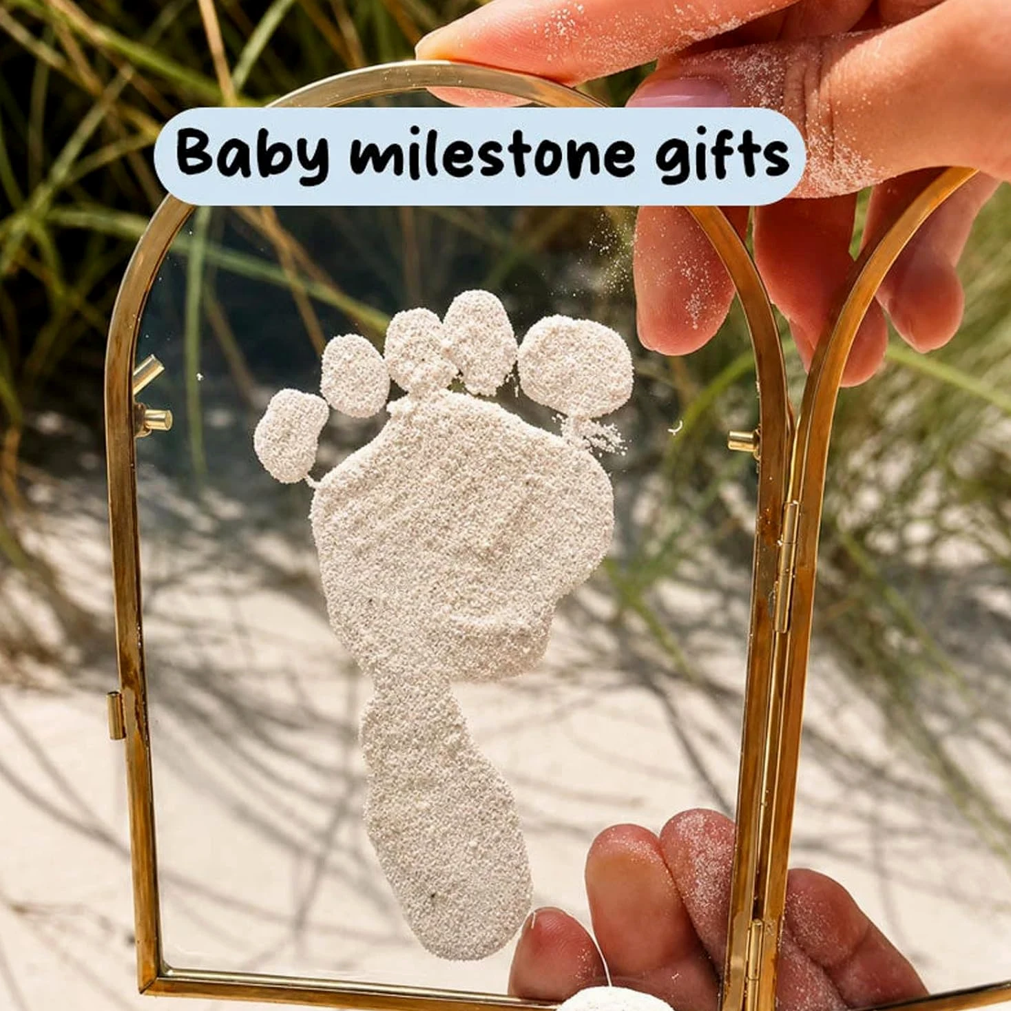 Cornice per ricordi per neonati e animali domestici, kit per impronte di mani e piedi per neonati, con doppia cornice in vetro per fiori pressati, cornice per foto per cameretta dei bambini, kit con