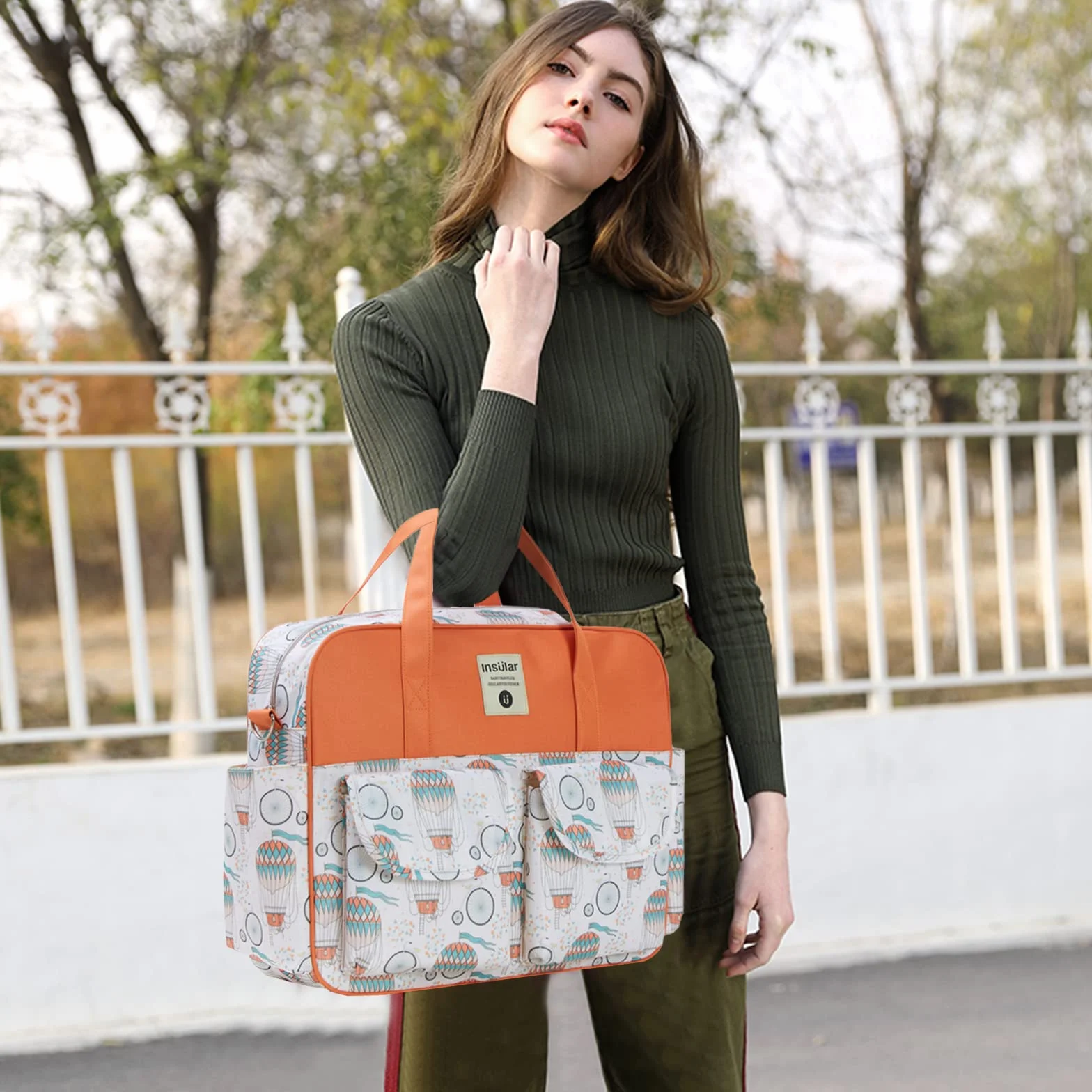 SONARIN Elegante Grande Capacità Borsa Fasciatoio per Neonato,Borsa per il Cambio Borsa a Tracolla Borsa per Pannolini da Viaggio Portatile Impermeabile con Spalline & Fasciatoio