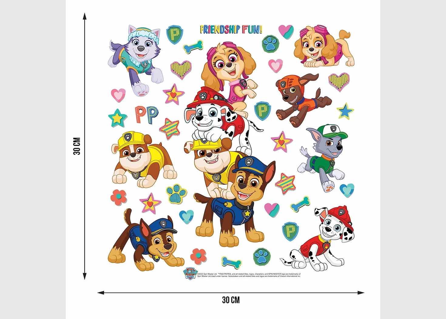 Paw Patrol Adesivi da Parete per Bambini, Adesivi Autoadesivi per Ragazzi e Ragazze, Decorazione da Parete di AG Design | 30 x 30 cm | ADKS 3842