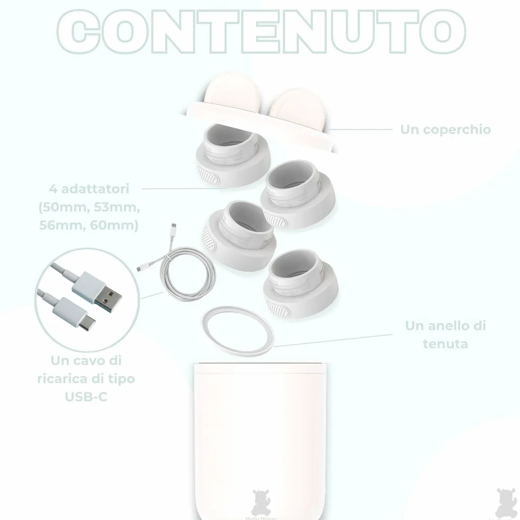 Hello Hippo - Scaldabiberon compatto e portatile: USB-C ricaricabile, anti-perdita, compatibile con Philips Avent, MAM, NUK | 4 temperature regolabili | Riscaldamento rapido ed efficiente