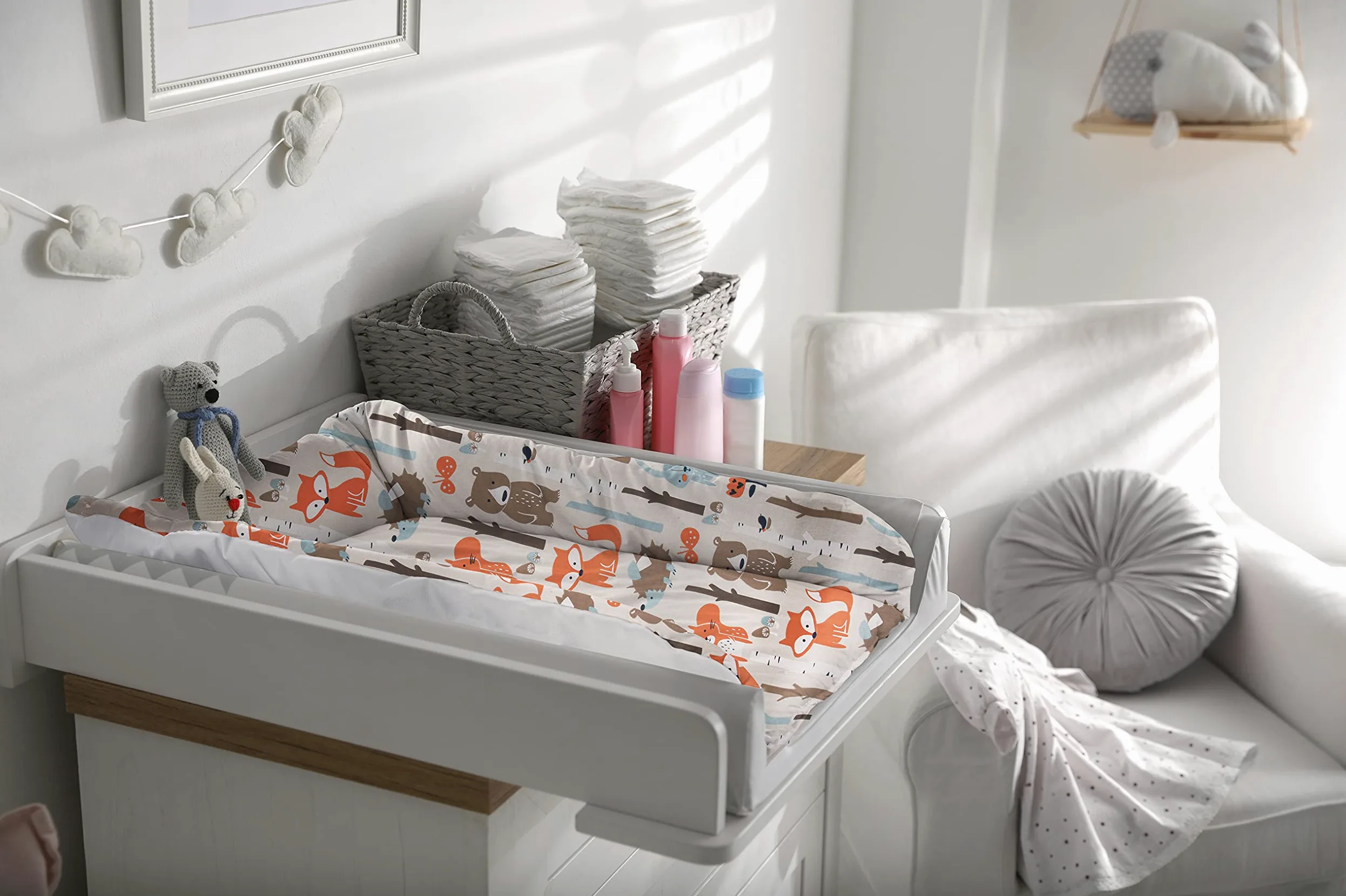 Balbina Fasciatoio impermeabile lavabile I Fasciatoio Fasciatoio fasciatoio I Materassino fasciatoio lavabile Changing Mat for Baby fasciatoio fasciatoio 85 x 75 I Wald Beige