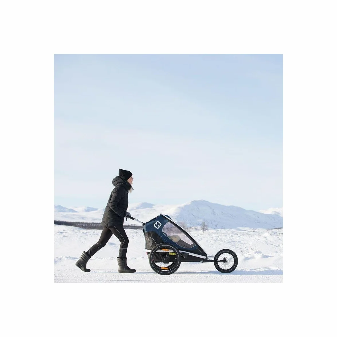Hamax - Outback Jogger Kit Nero - Ruota da 16 pollici - Freno a Mano - Cinghia di sicurezza - Telaio in alluminio leggero - Stabilità ottimale - Comfort per bambini - Compatibile con rimorchio Outback