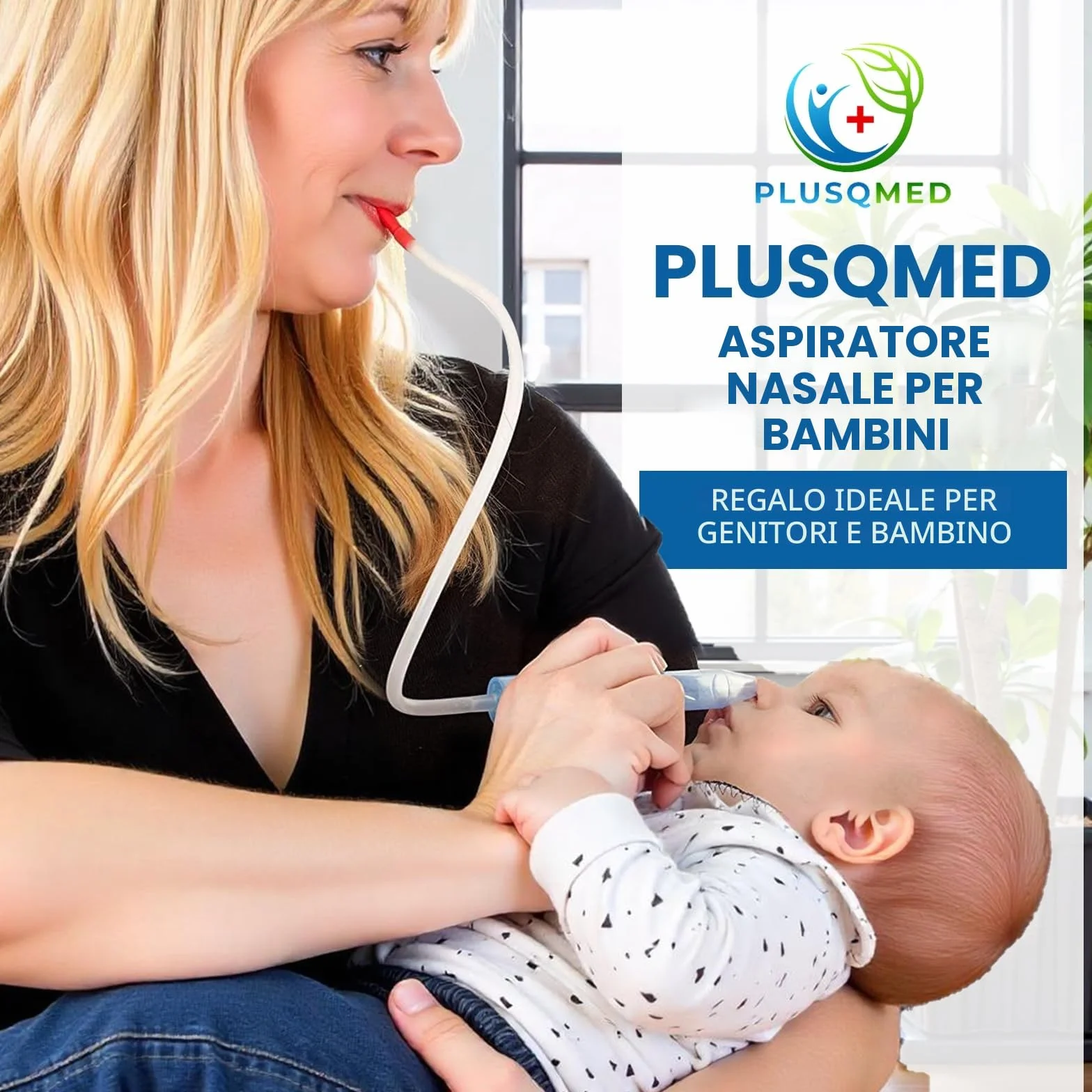 Aspiratore nasale per bambini, ventosa per muco con 24 filtri igienici, sicuro e facile da pulire per neonati, neonati, bambini, aspiratore nasale, aspiratore nasale, rimozione del muco, PLUSQMED