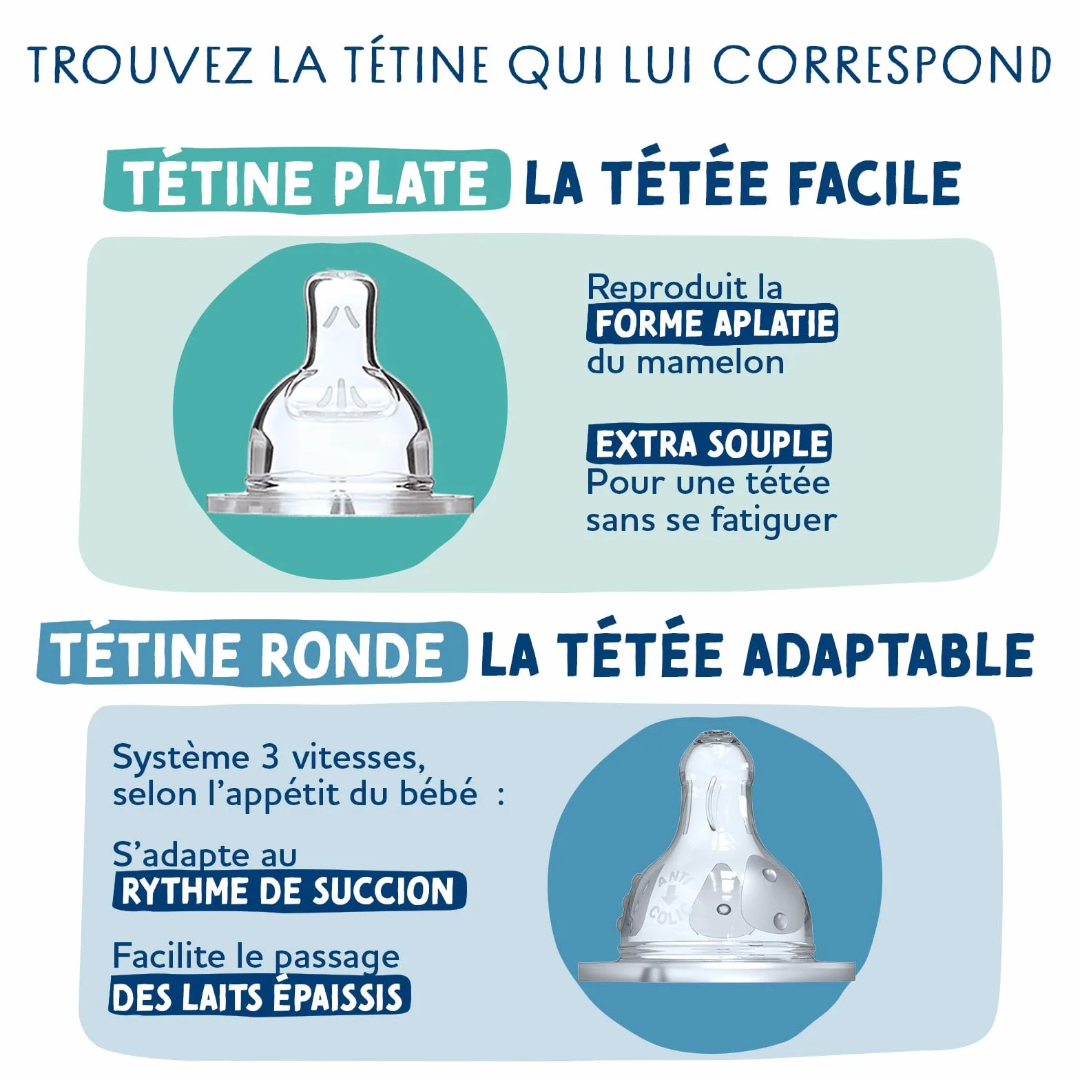 Dodie - Set di 2 biberon(2 unità - confezione da 1) anticoliche per iniziativa, 2 x 330 ml, tettarella rotonda, portata 3, senza BPA, +6 mesi, blu pompiere