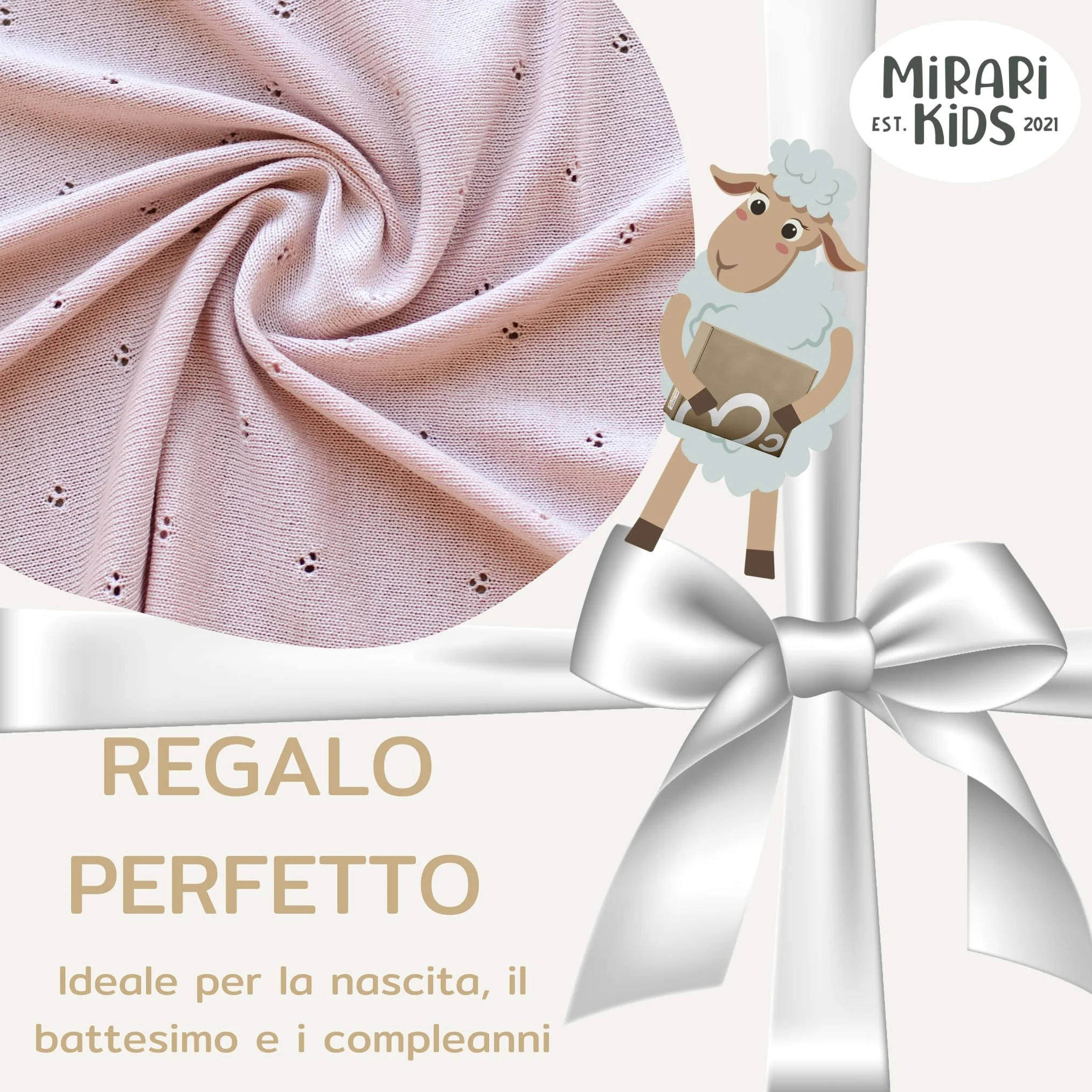 Coperta Lana Merino 100% - 75x100 cm - Copertina Neonato Invernale