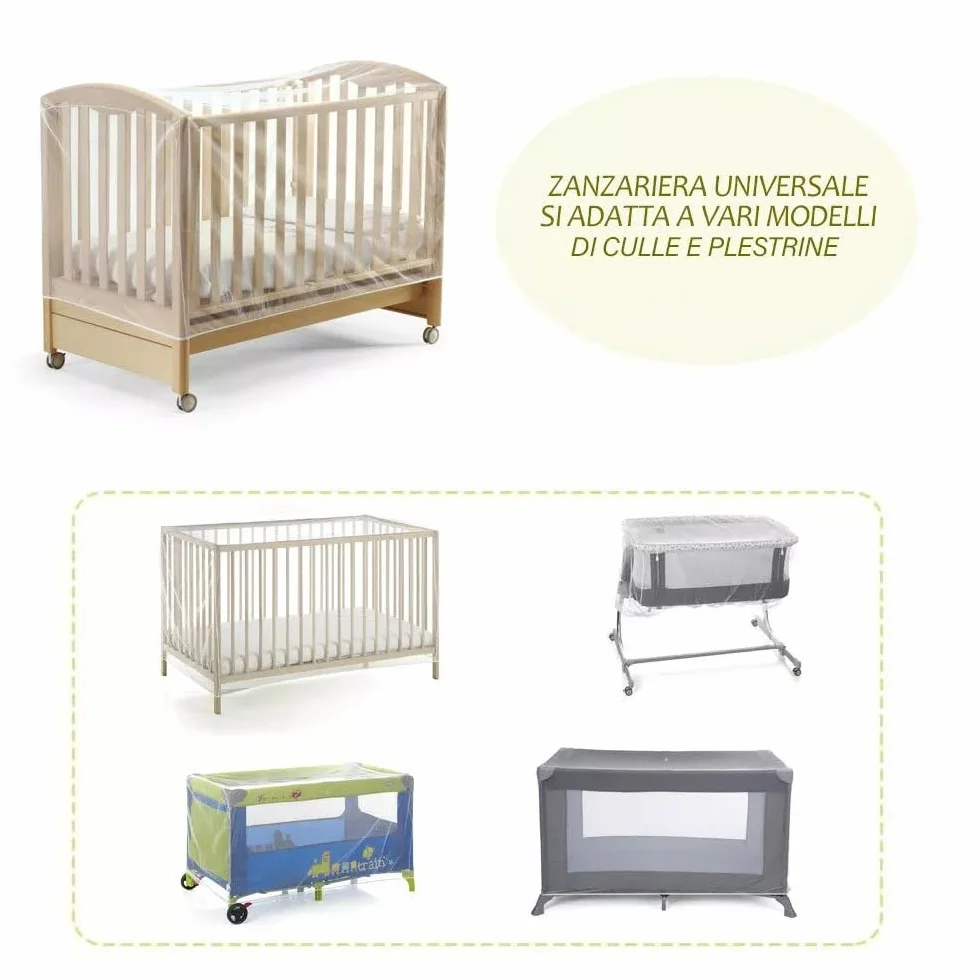 Zanzariera Universale per Culle, Lettini e Carrozzine – Rete Anti Zanzare e Insetti 100% Poliestere Traspirante – Bordo Elastico Facile da Applicare – Colore Bianco, Lavabile a Mano 233207