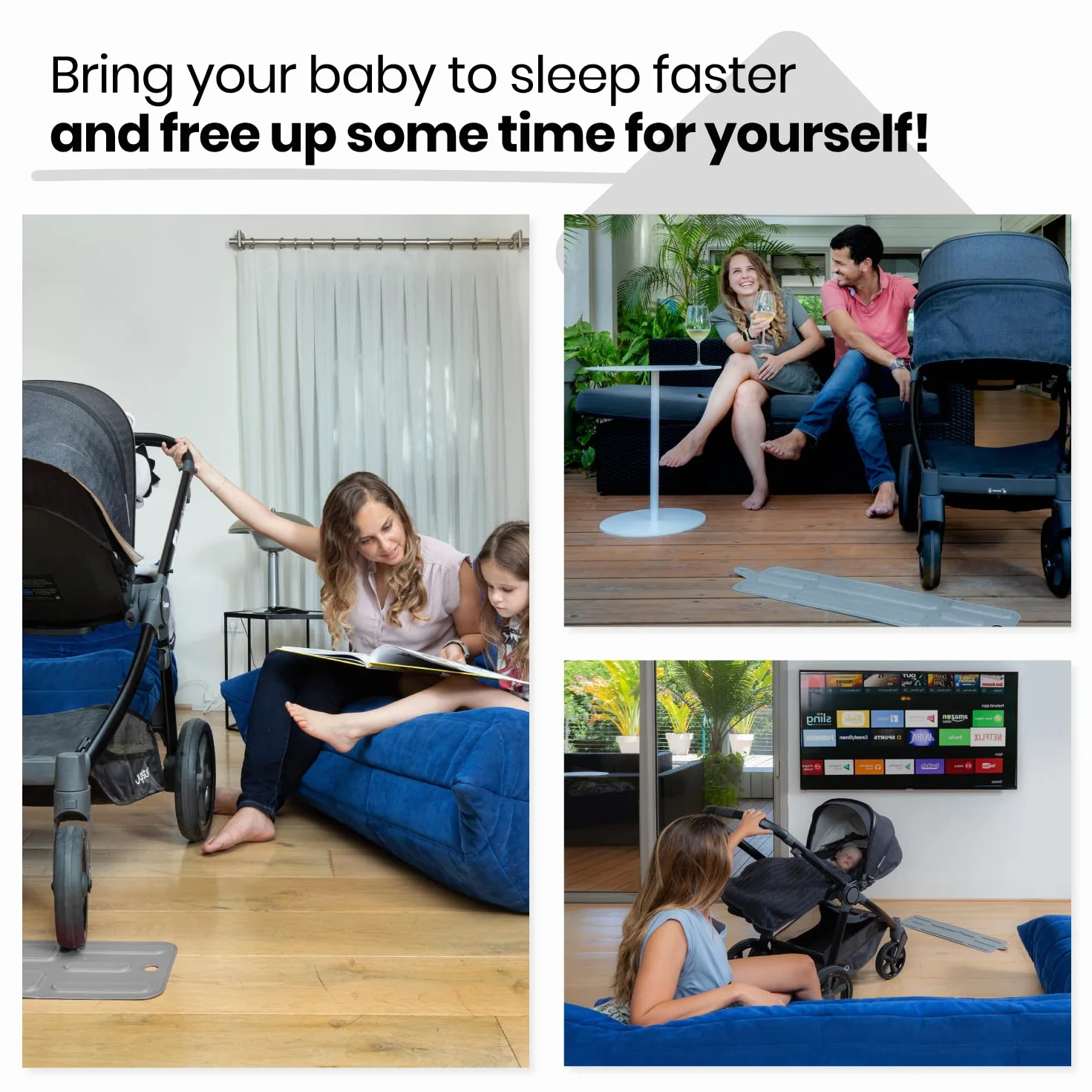 Sleepybump - Passeggino a dondolo per neonati, neonati o neonati, per dormire in pochissimo tempo. Tappetino pieghevole e portatile, ideale per qualsiasi passeggino ovunque, in qualsiasi momento, per