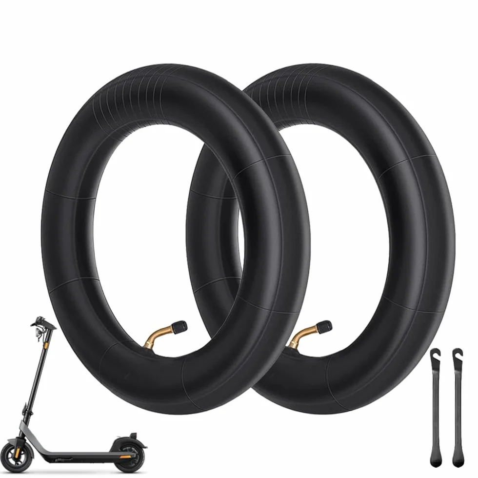 Camera d'aria 10 pollici, 2 pezzi 10 x 2/2.125 pneumatici interni per scooter elettrico con valvola a 45° et 2 leve Pneumatici ad aria rinforzati per pneumatici di carriole