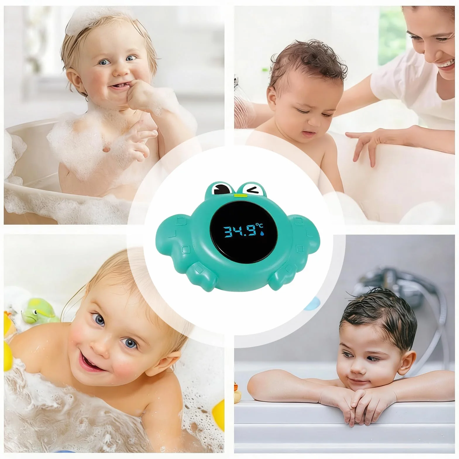 Termometro da Bagno,Misuratore Elettronico Impermeabile Preciso da Vasca - Termometro per l'acqua del bagno con design animali per bimbi | per Doccia Piscina Neogenitori Mamma Bambini