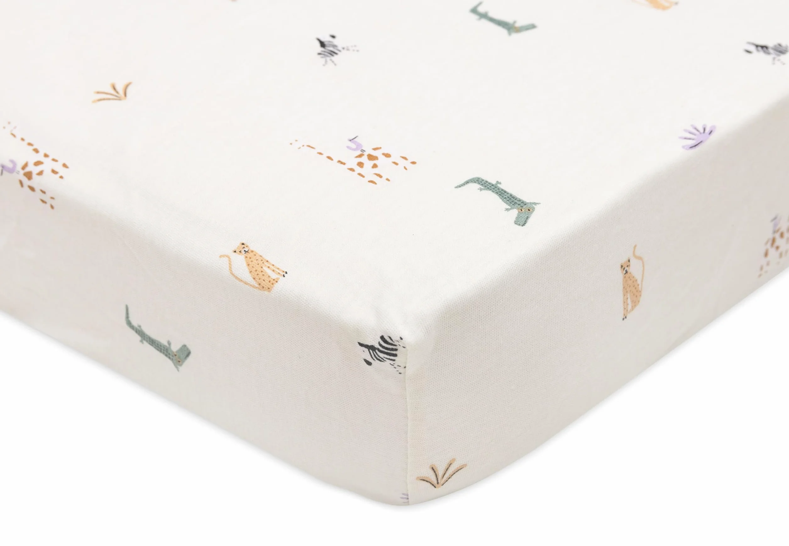 Jollein Lenzuolo con angoli elasticizzati, in jersey, per culle, Jungle Jambo, 40 x 50 x 80 x 90 cm, 100% cotone, certificato Oeko-TEX
