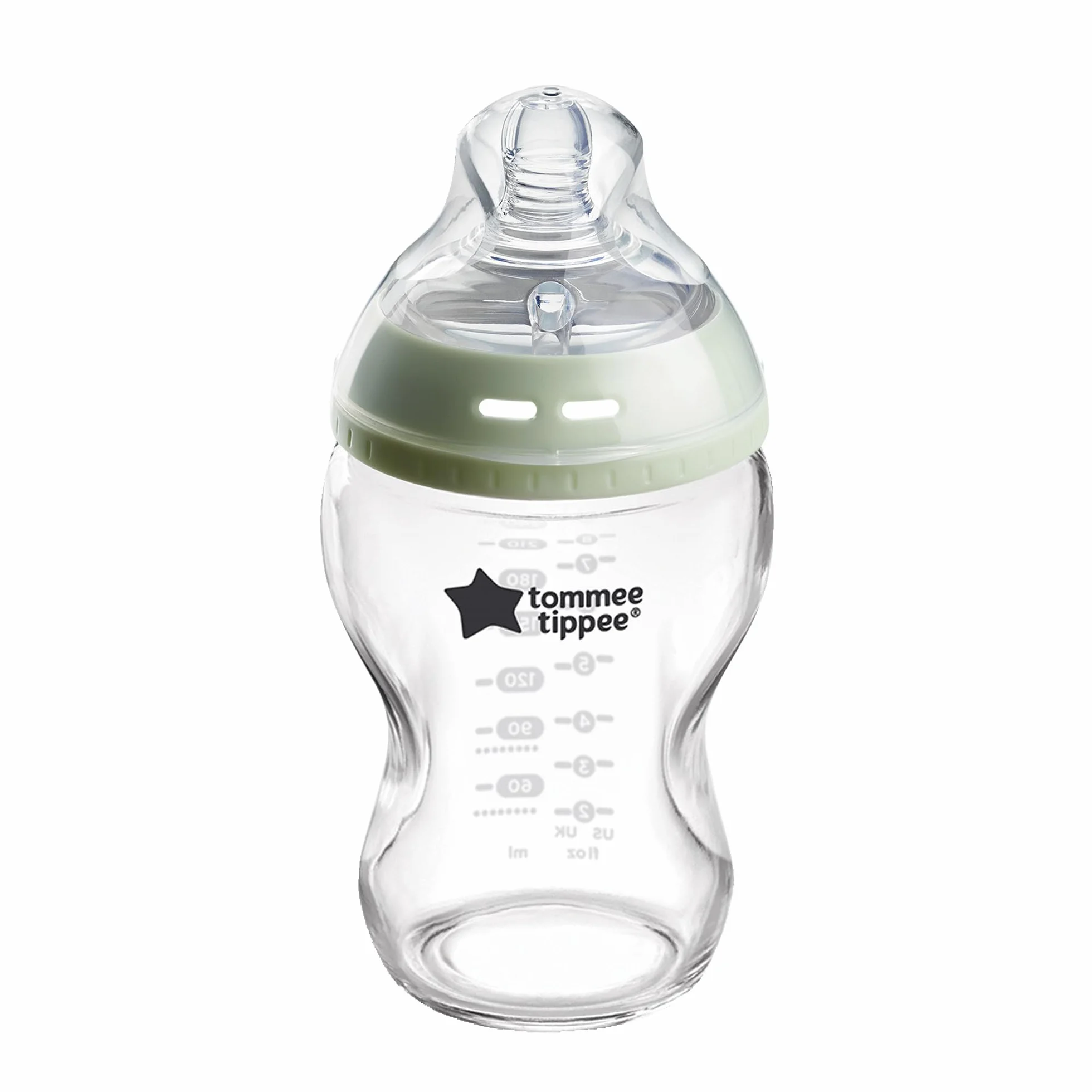 Tommee Tippee Biberon in vetro anti-colica Natural Start 250 ml, con tettarella simile al seno materno, valvola anti-colica, autosterilizzante, 1 pezzo