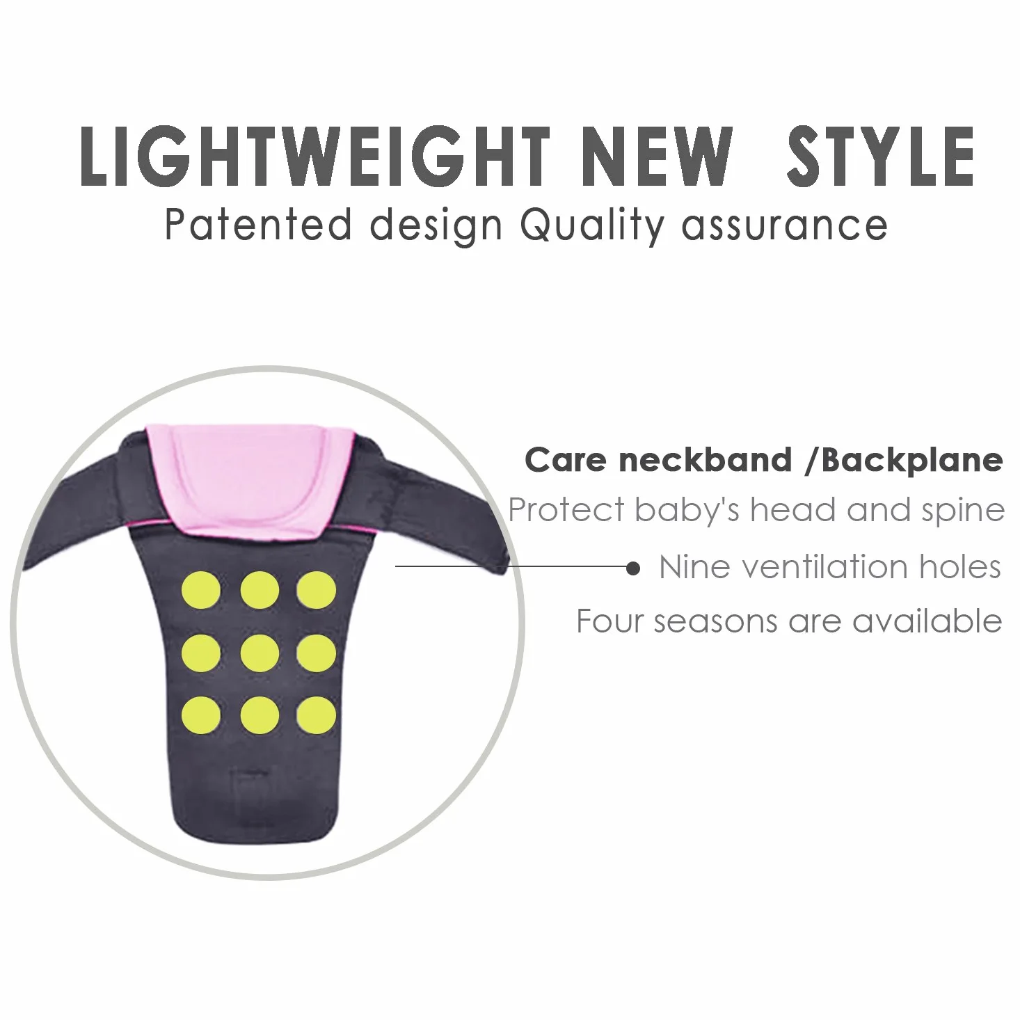 SONARIN All Season Marsupio Neonati con portabiti con cinghia variabile e schienale rimovibile,Ergonomico,Sicuro, Confortevole, adattato al crescente sviluppo del tuo bambino(Rosa)
