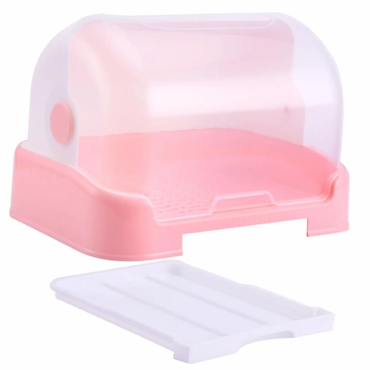 Gatuida Contenitore Porta Biberon con Coperchio Antipolvere e Vaschetta Raccogli Gocce per Ragazzo Ragazza, Organizer Scolapiatti in Plastica Pp, Asciugabiberon Multifunzione per Cucina