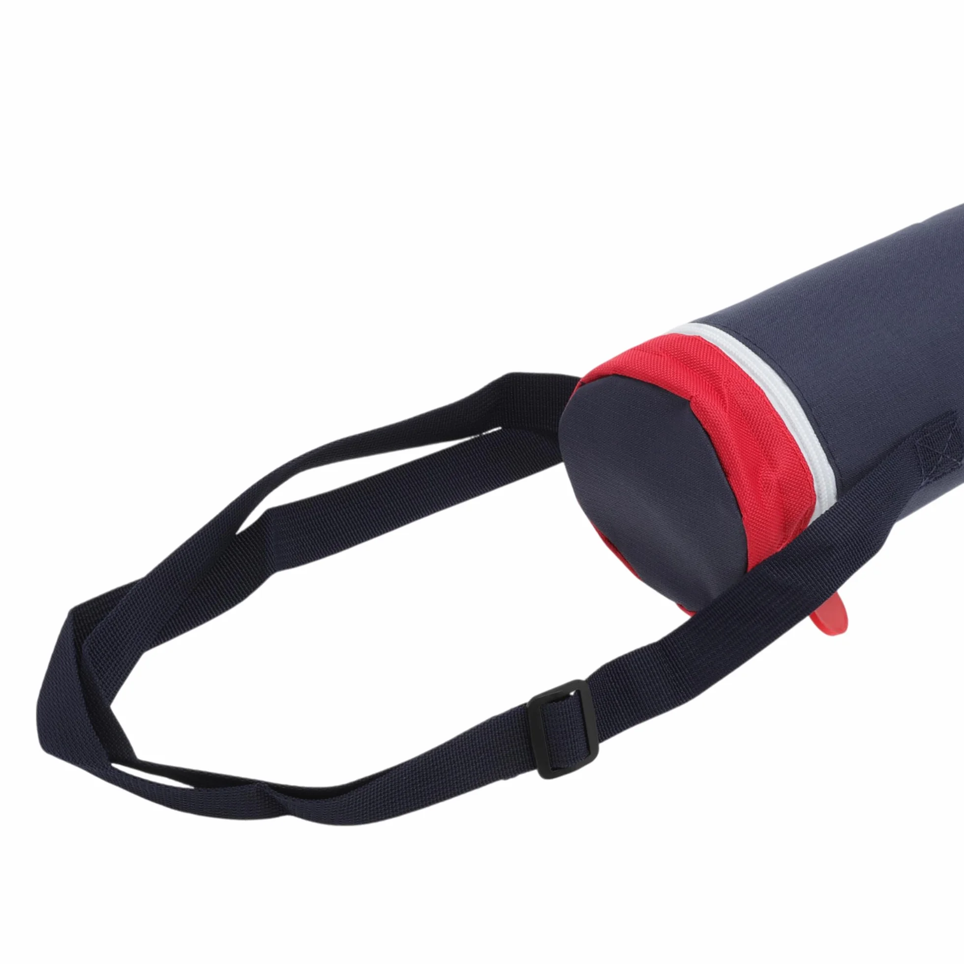Borsa Isolante per Bottiglia d'Acqua in Tessuto Oxford Cotone Perlato Pellicola in Alluminio Portatile Antiurto con Tracolla Regolabile, 30x10cm, Rosso Blu Scuro