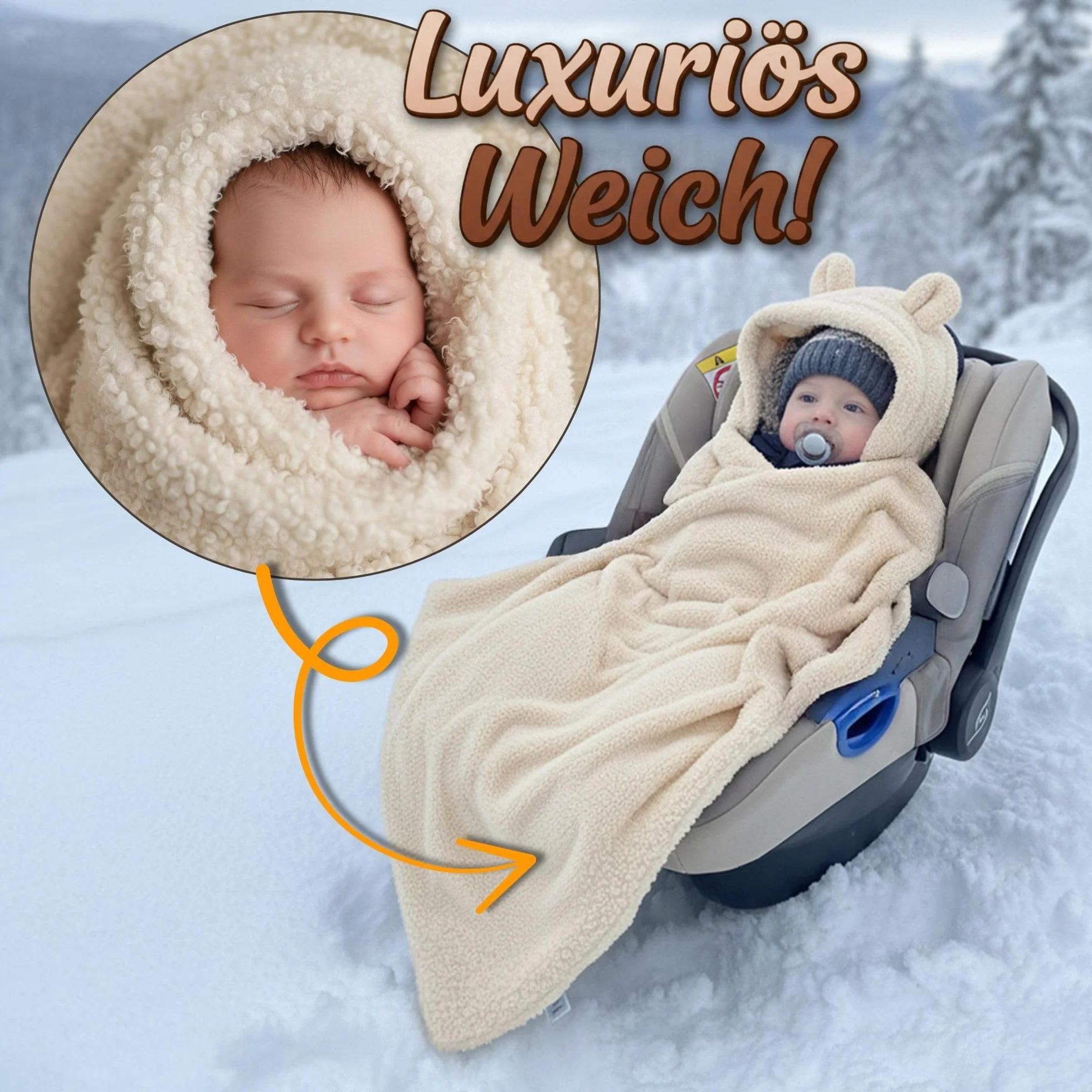 Copertina Avvolgente Seggiolino Auto Neonato Sacco Nanna Invernale Footmuff Passeggino Accessorio Neonati Bimbi Piccoli Calda Morbida