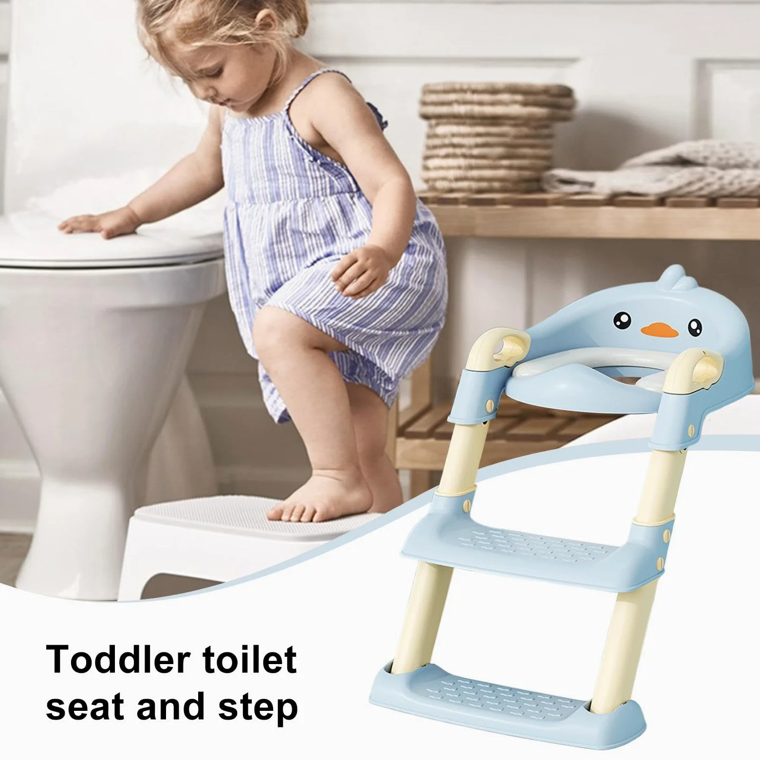 Scaletta WC per Bambini Scaletta Ergonomica Bambini Con Disegni Cartoon | Portatile Per Bambine e Bambini Forniture Addestramento Vasino Confortevole per Piccoli Bagno WC Cartoon