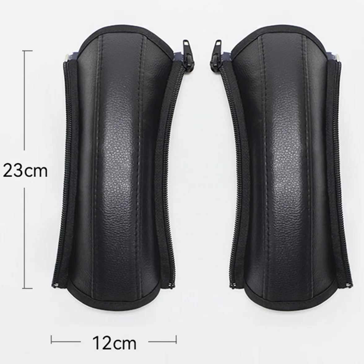 Copertura per maniglia del passeggino compatibile con YOYO3 Paraurti per passeggino Accessori con cerniera aperta, pelle vegana, nera