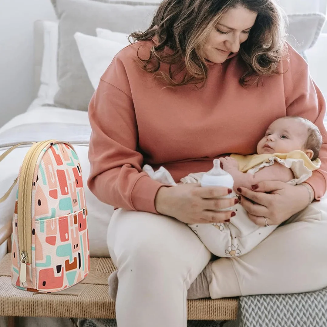 Borsa Termica Biberon per Latte Materno, Borsa Isotermica per Bottiglie, Piccola Borsa Termica Porta Pranzo per Picnic Frutta Mamma