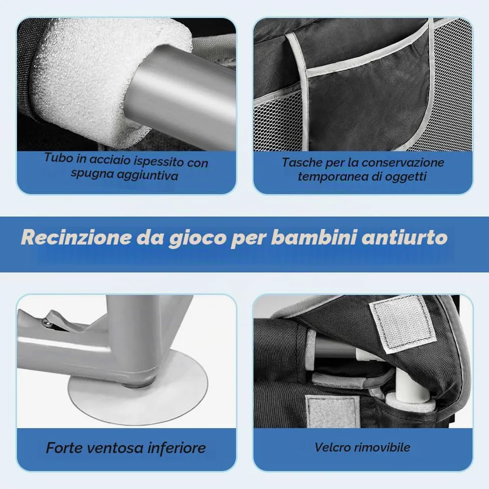 Box modulare 120 cm x 160 cm x 66 cm, pieghevole, tessuto Oxford con custodia, sicuro e comodo, attività genitore-figlio (grigio scuro)