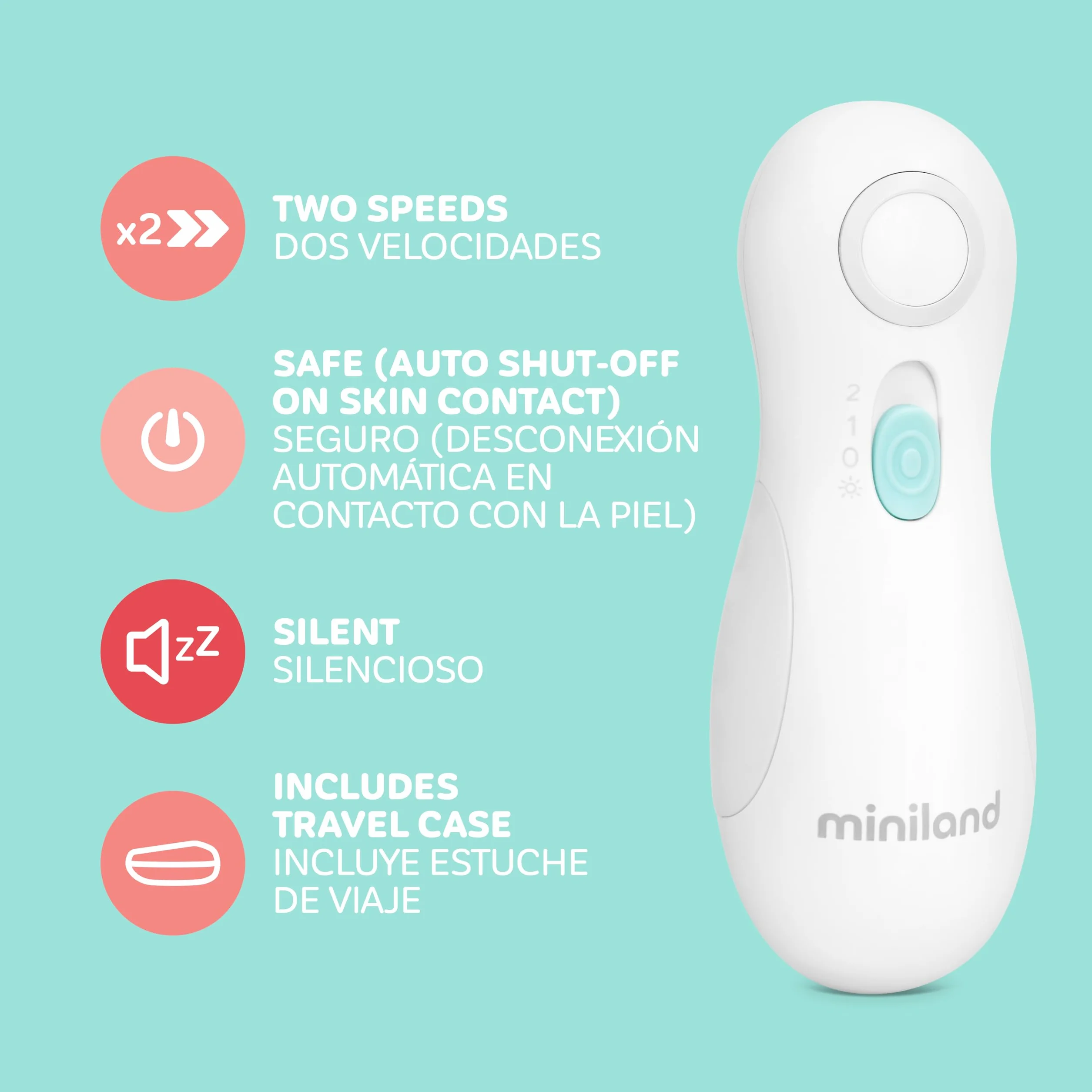 Miniland Baby Nail Trimmer. Lima elettrica per unghie per bambini.
