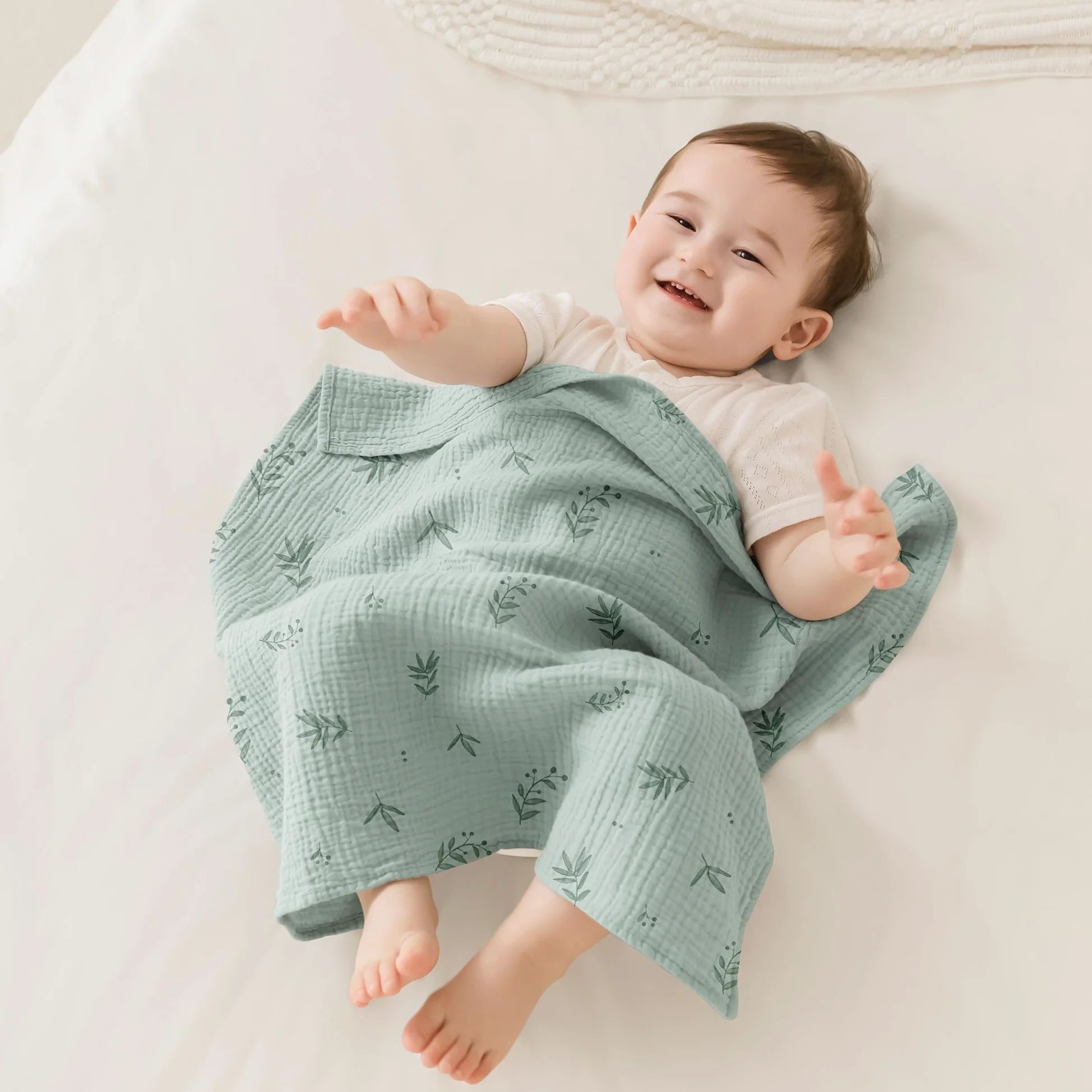 Susurration Salviette in Garza per Bambini Super Morbido Assorbente in Mussola a Grana Per Neonati, Unisex, per Bambine E Ragazzi 8 Pezzi, Set 60x60CM (Marrone)