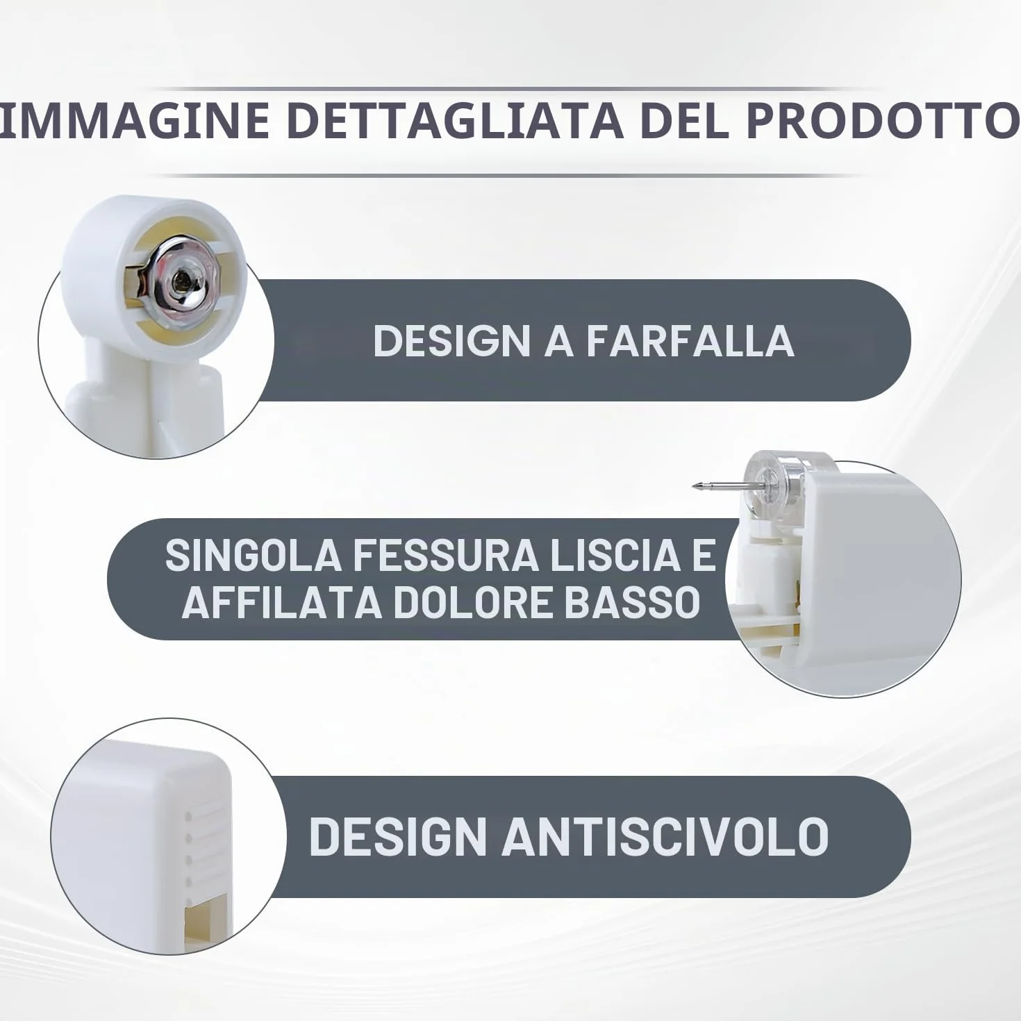 Voarge Set di 6 pistole per piercing all'orecchio, sterile, di sicurezza, con kit per piercing per asepsi